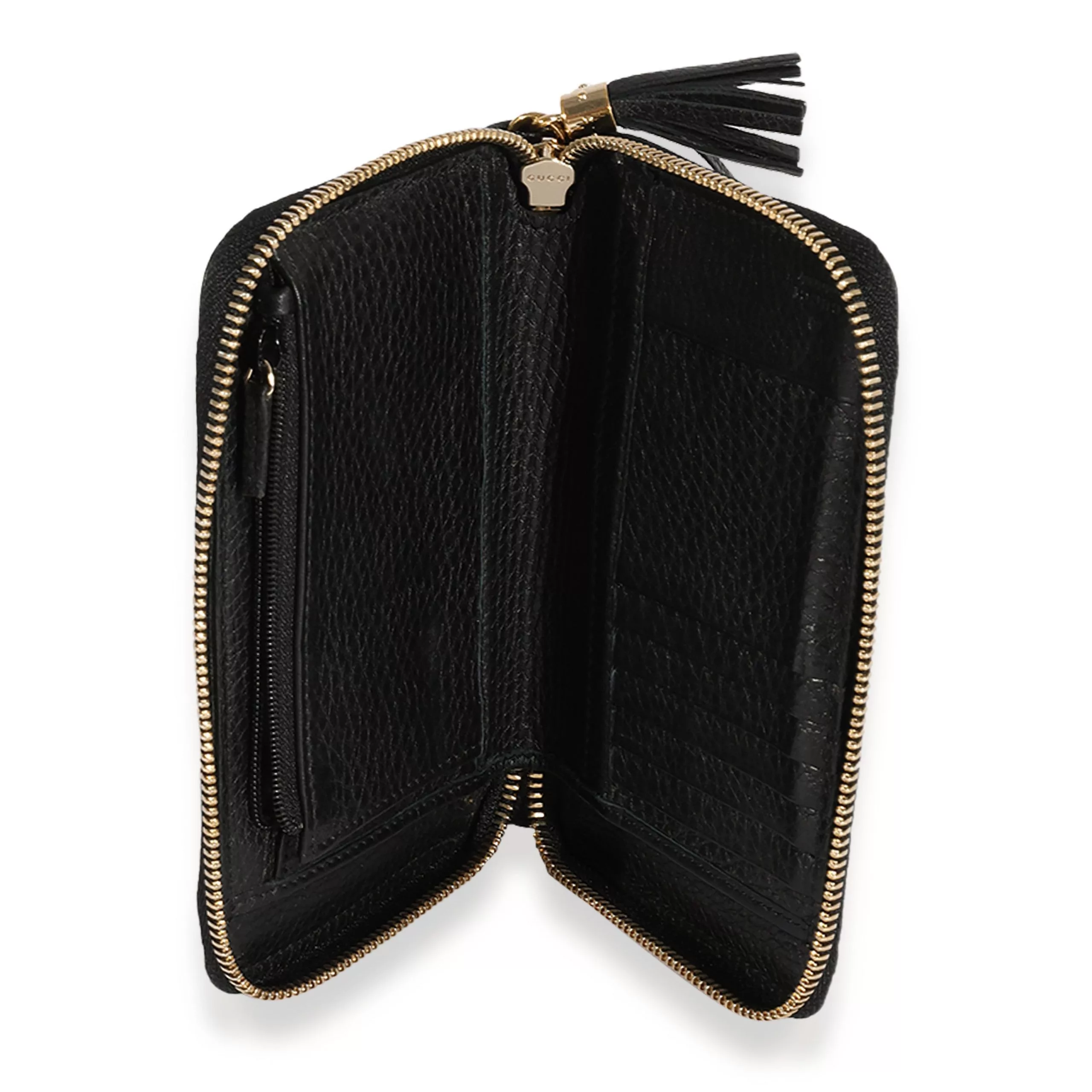 Gucci Rings Gucci Black Pebbled Leather Soho Zip-Around Wallet