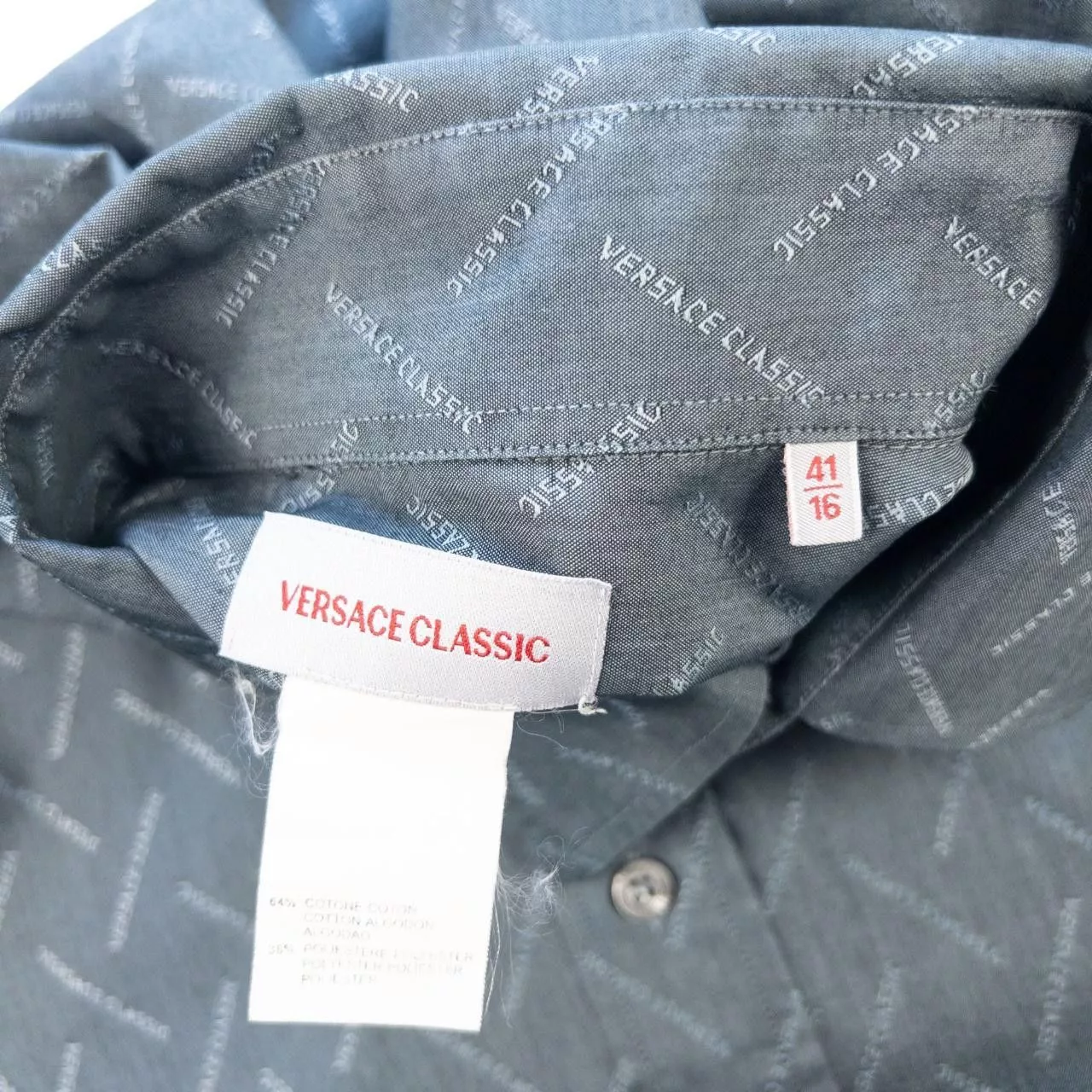 Versace Shirts Button Ups Vintage Versace Monogram Button Up Shirt Size M Gray
