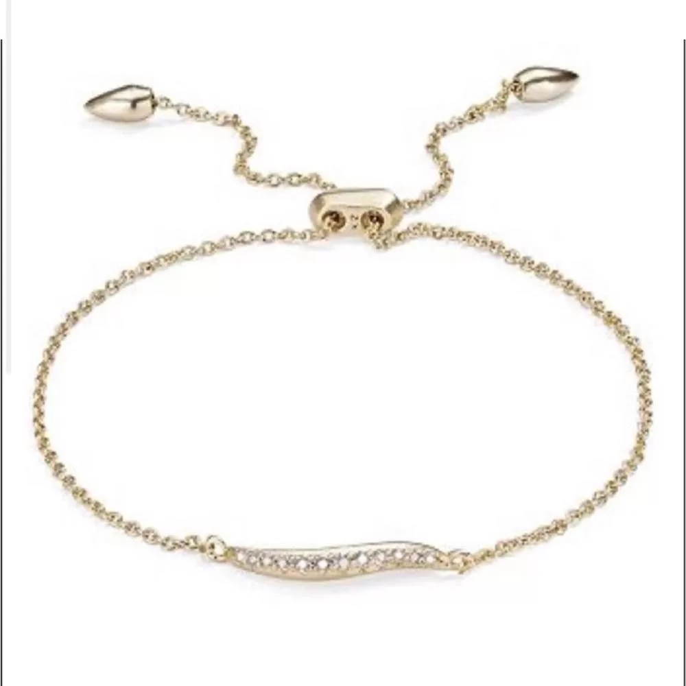Kendra Scott Bracelets Kendra Scott Jemmina Gold Chain Crystal Wave Bar Bracelet