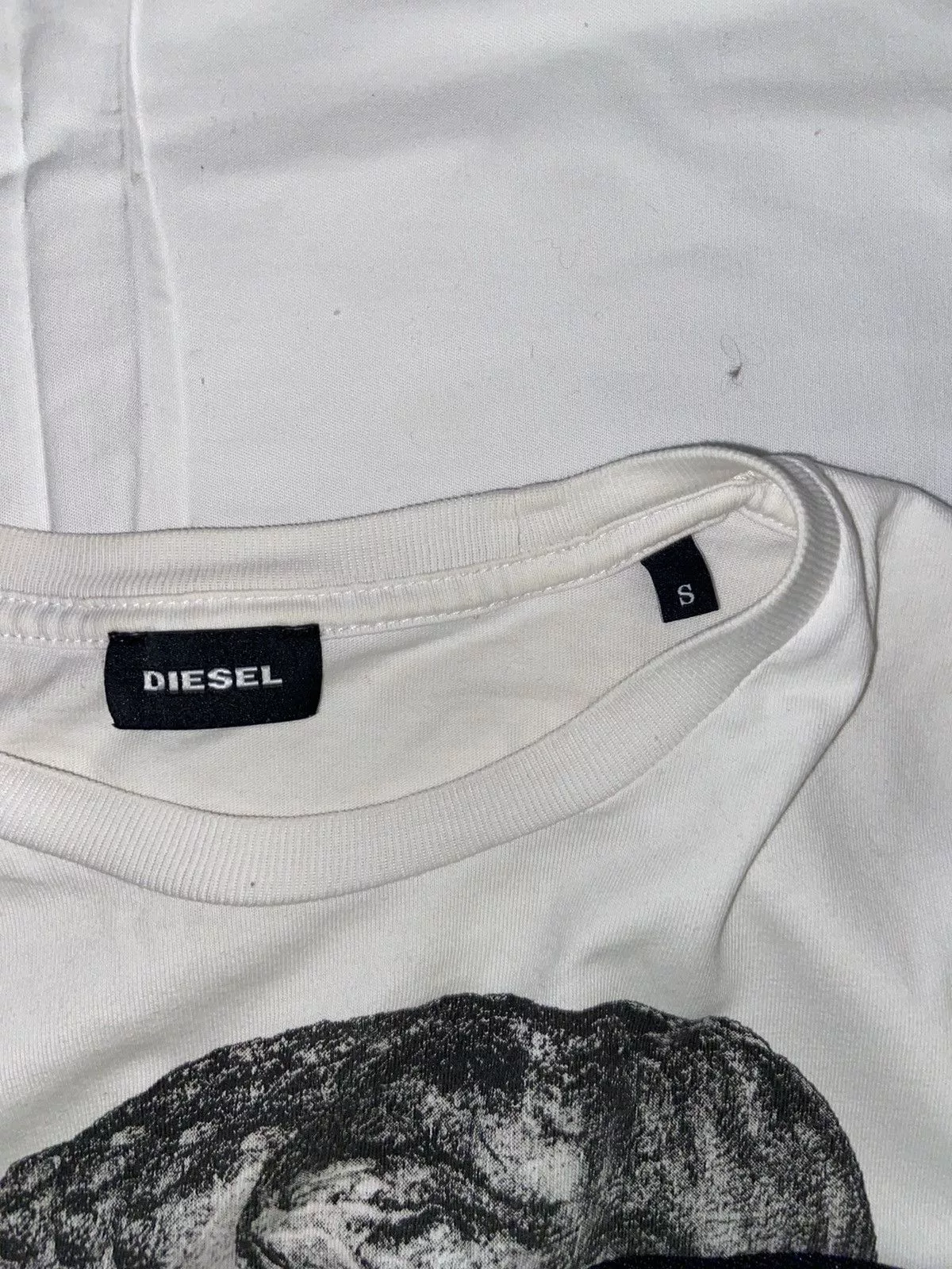 Diesel Short Sleeve T Shirts Diesel × Vintage Rare Diesel white t shirt big logo y2k avant garde Streetwear