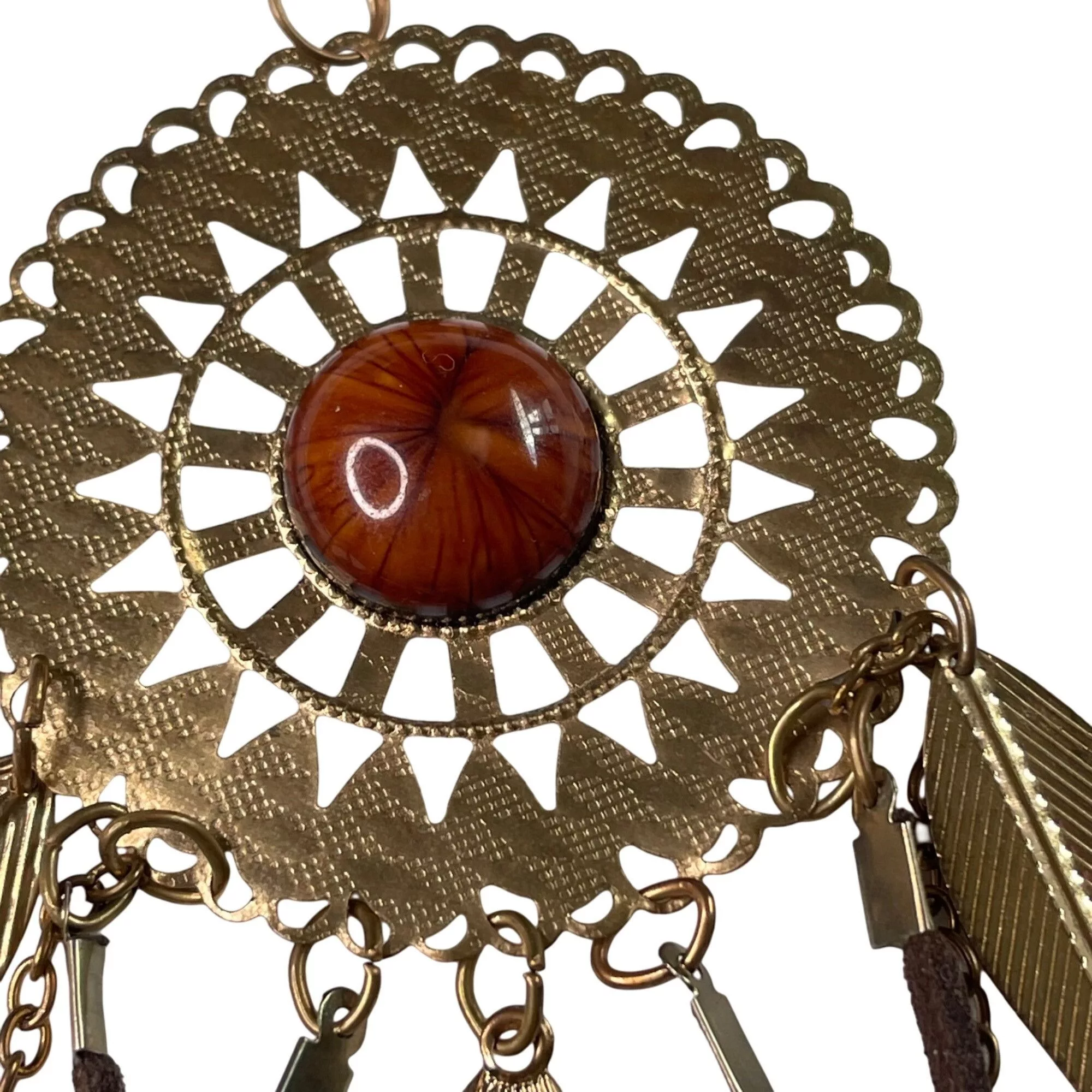 Other Necklaces Other Sun Catcher Statement Necklace Boho Chic Dream Catcher Tasse Gold
