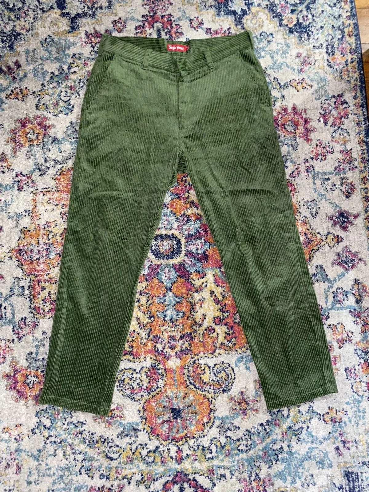 Supreme Casual Pants Supreme Corduroy Flight Pants Green
