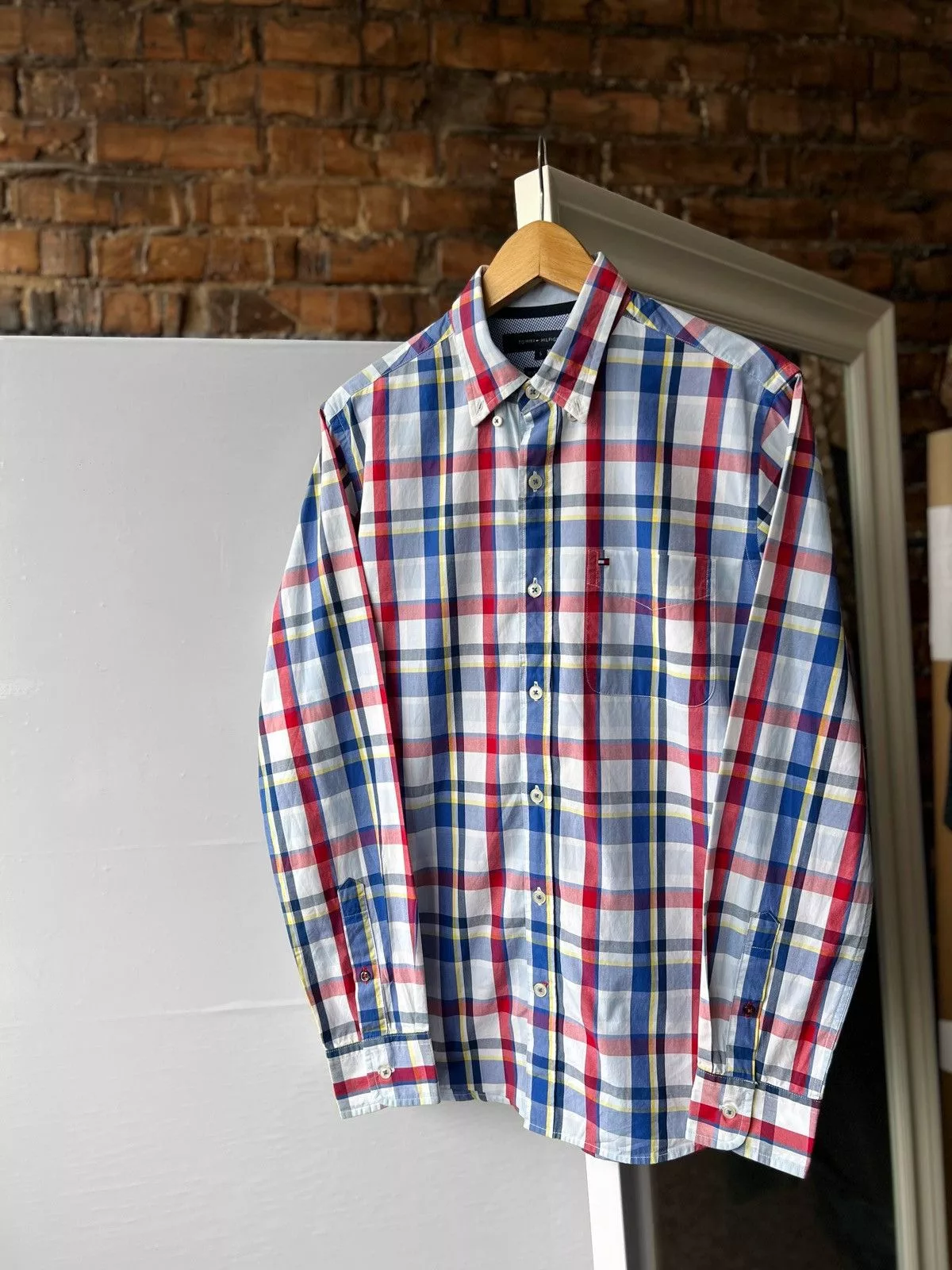 Designer Shirts Button Ups Designer × Tommy Hilfiger Tommy Hilfiger Multicolor Plaid Long Sleeve Button Shirt Streetwear