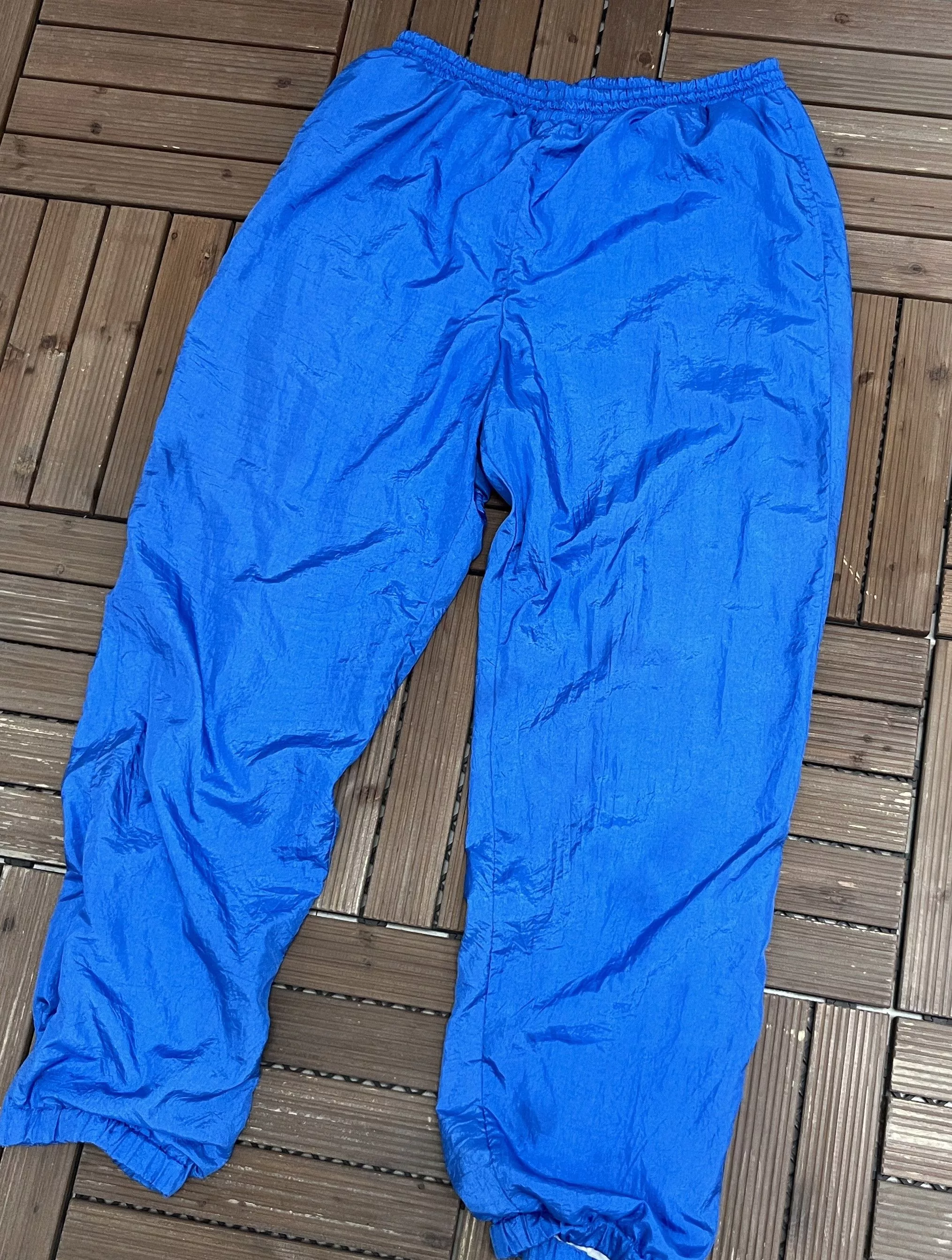 Vintage Sweatpants Joggers Plain Blue Vintage Lined Track Pants