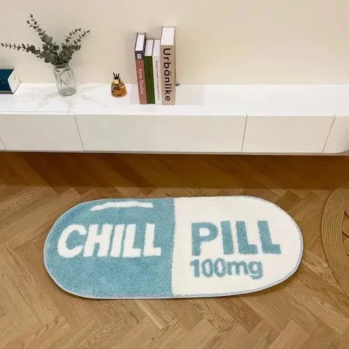 Other Miscellaneous Other 3D Blue "CHILL PILL" Handmade Soft Rug