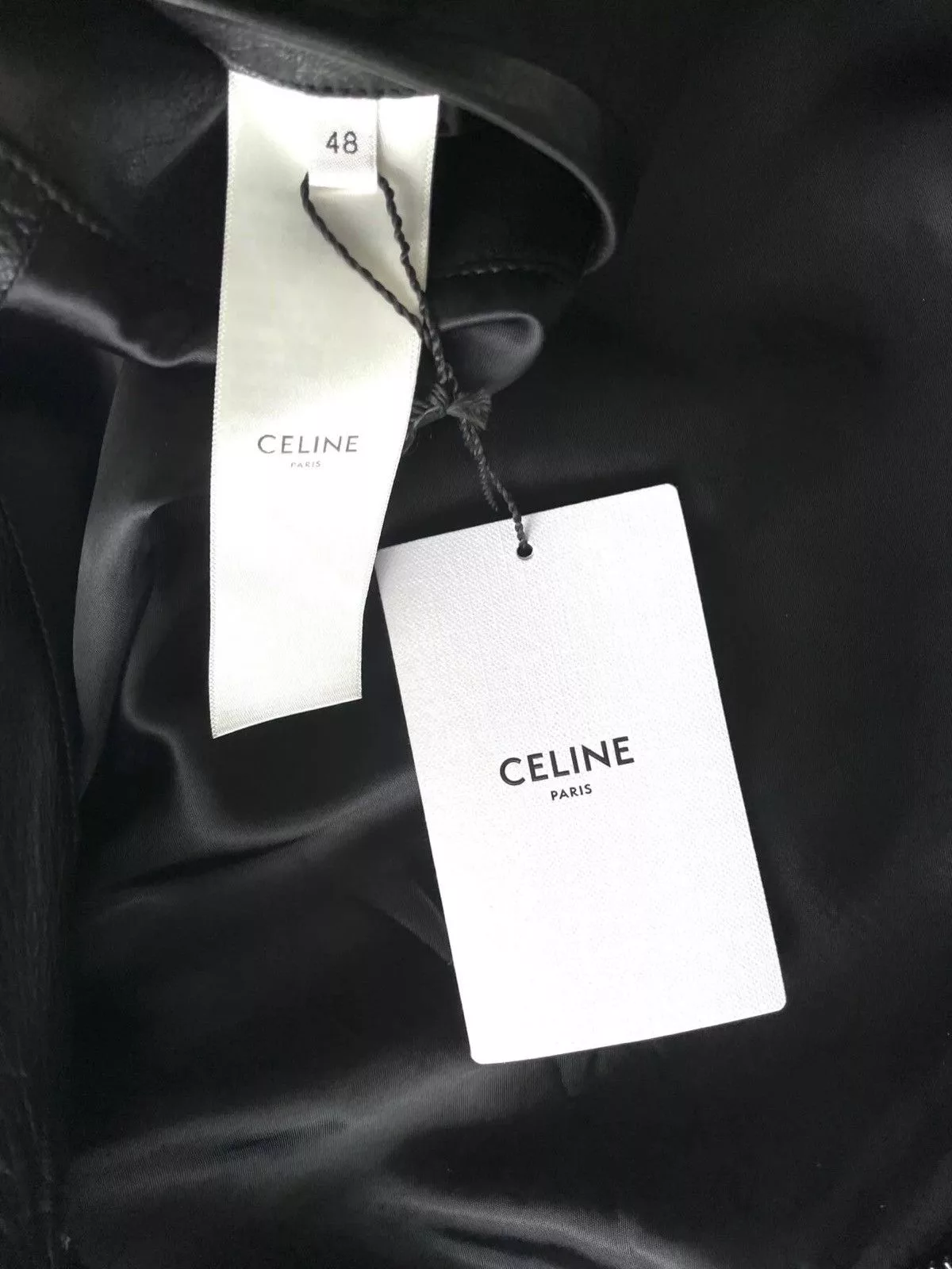 Celine Leather Jackets Celine Rhinestone Leather Jacket Black