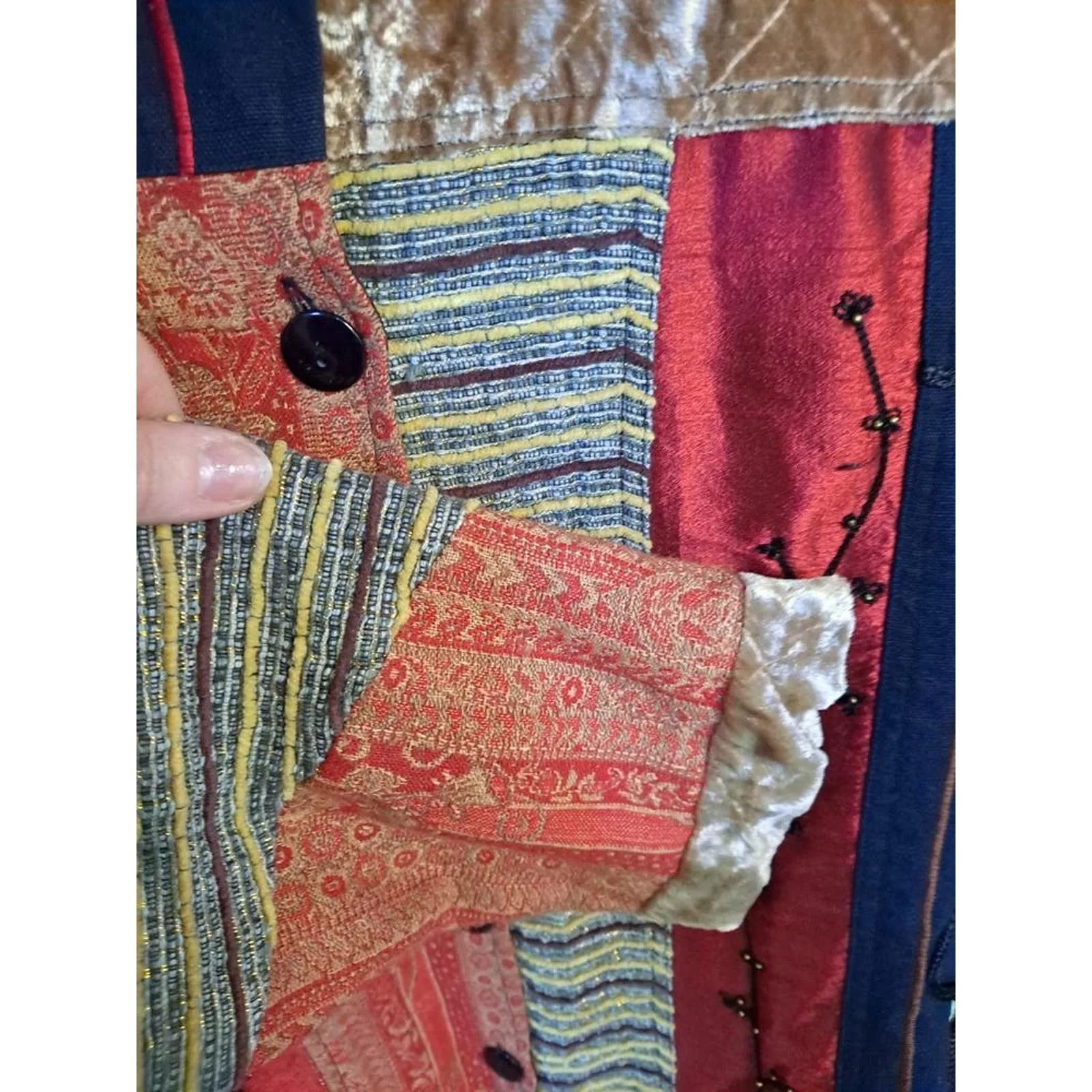 Other Jackets Other Sag Harbor Patchwork BOHO Lightweight‎ Jacket Size 16 Red