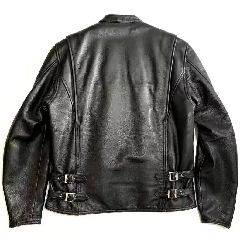 Kadoya Leather Jackets kadoyaStraight-pull collar leather coat Black