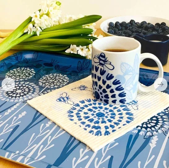 Bloom in Blue Swedish Dishcloth