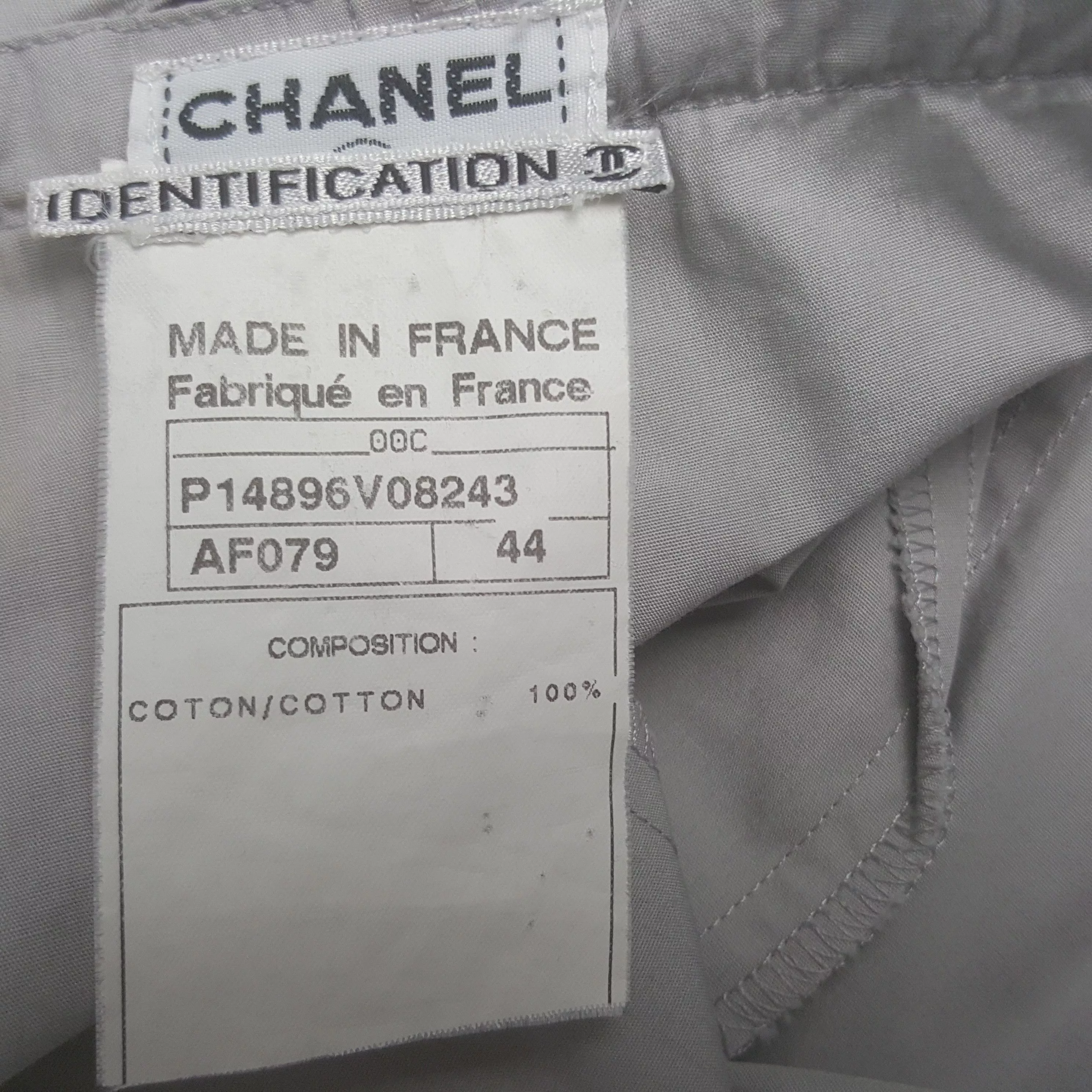 Chanel Casual Pants Vintage Chanel Button Pants Gray Luxury