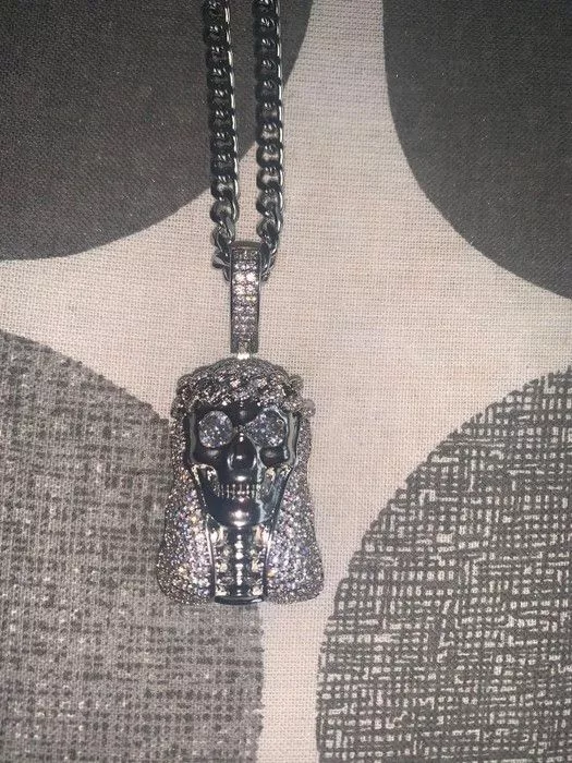 Jewelry Jewelry Watches Jewelry × Playboi Carti × Vintage Playboi Carti Skeleton Jesus Pendant Chain White
