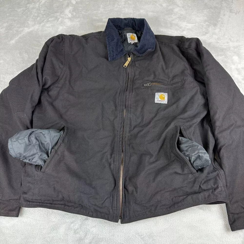 Carhartt Bombers Carhartt Re-work Detroit Black Jacket Navy Blue Collar Men