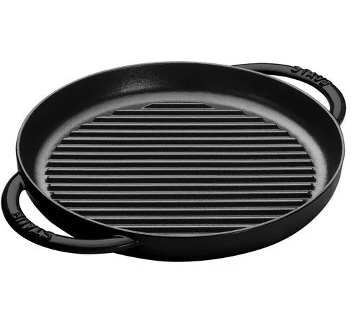 Staub Cast Iron 10" Round Grill Pan - Black Matte