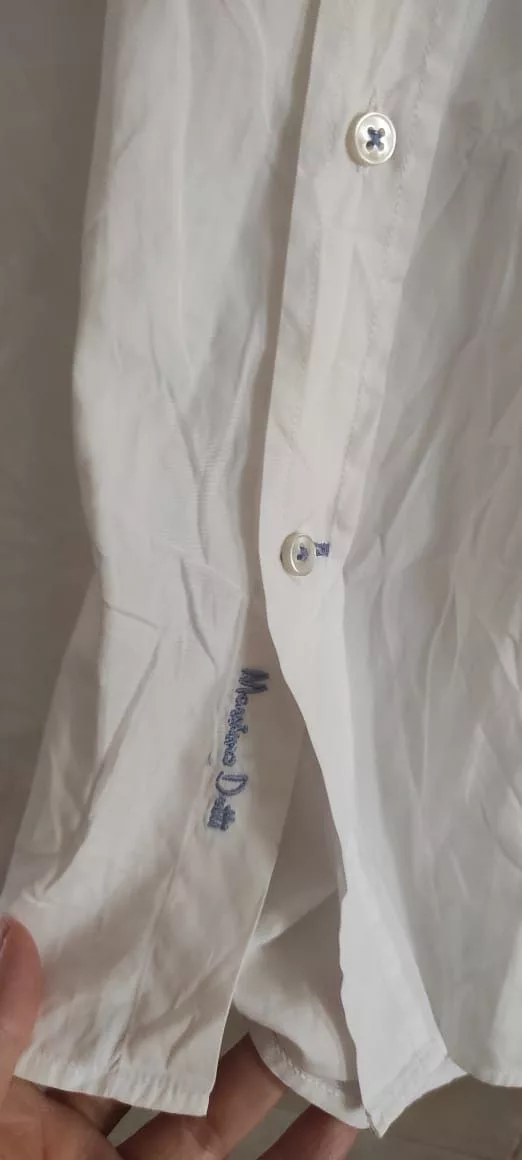 Massimo Dutti Shirts Button Ups MASSIMO DUTTI Mens White Shirt Regular Fit Cotton Excellent
