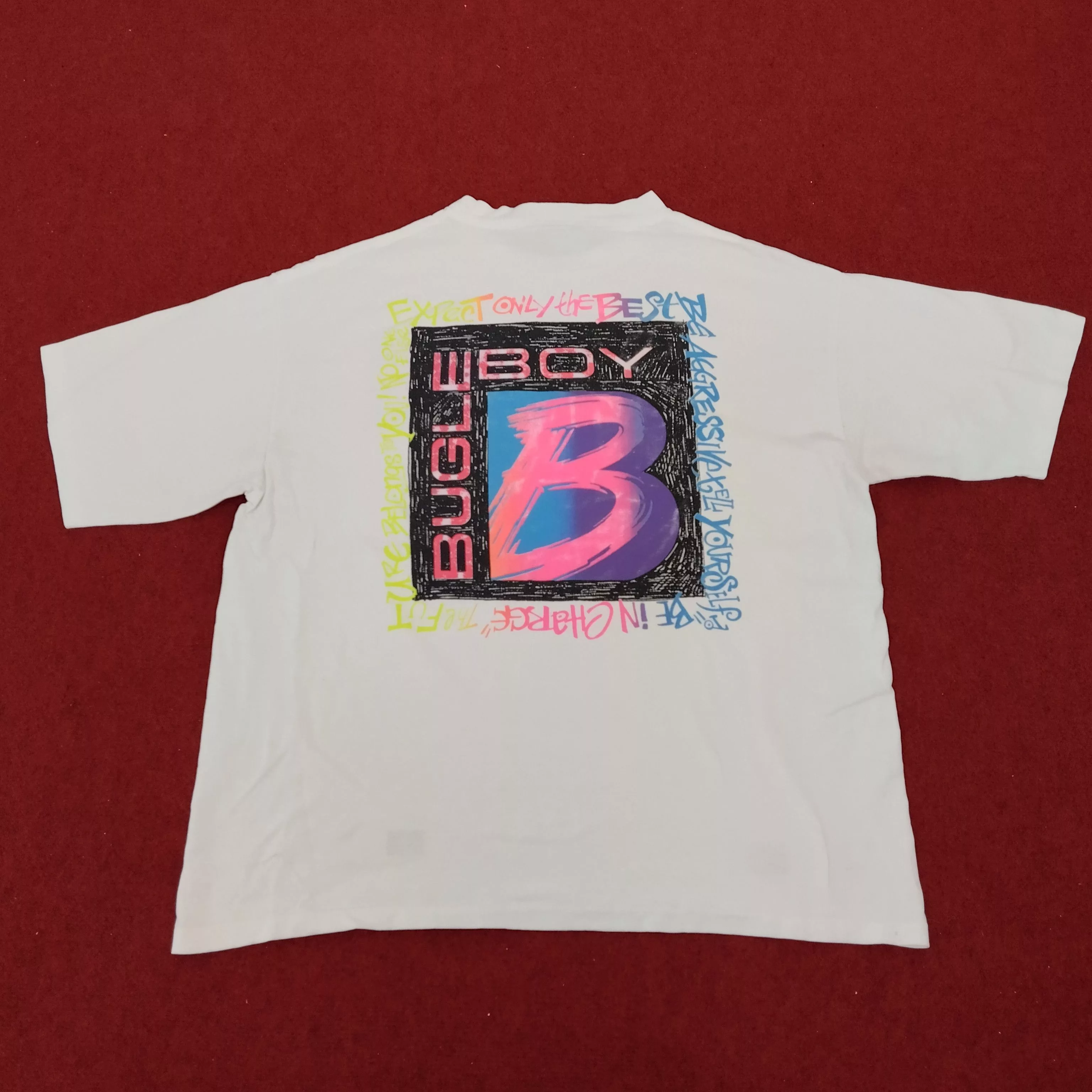 Bugle Boy Short Sleeve T Shirts Bugle Boy × Vintage Bugle Boy Streetwear Surfing Style Vintage Tshirt White