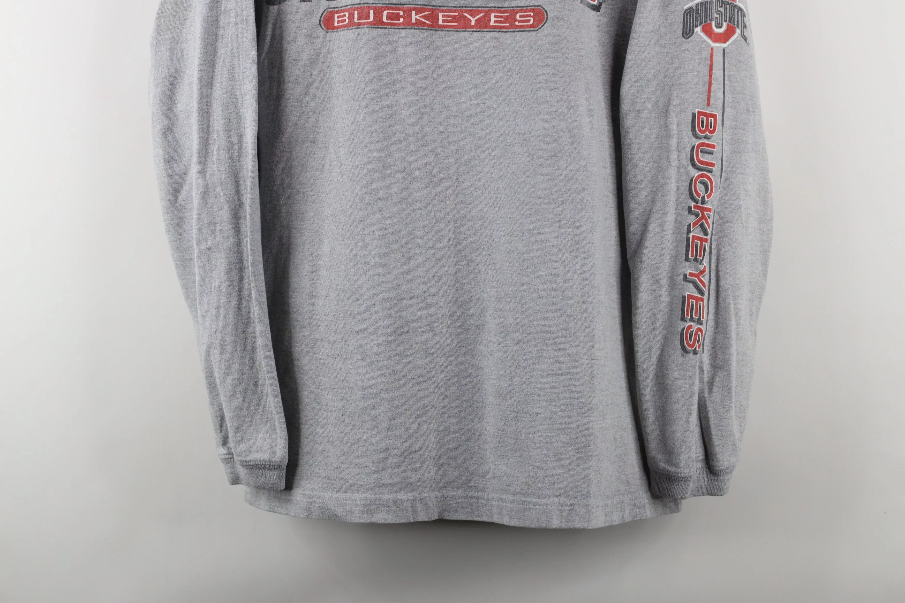 Vintage Long Sleeve T Shirts Vintage 90s Out Ohio State University Long Sleeve T-Shirt Gray