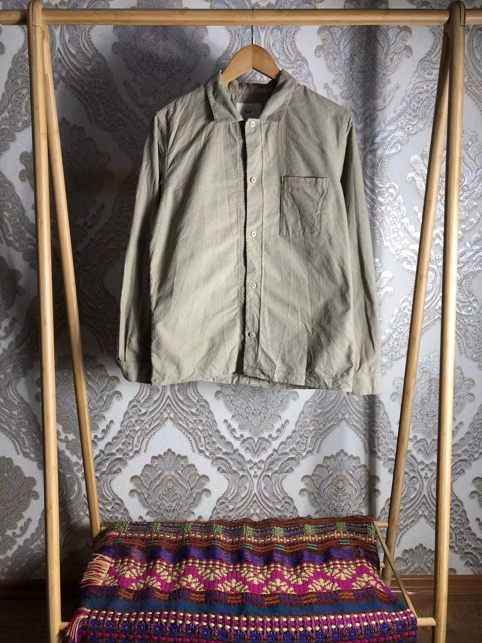 Folk Shirts Button Ups Folk × Vintage VERY RARE FOLK OVER-SHIRT JAPANESE BRAND Y2K FASHION 90s Beige Streetwear