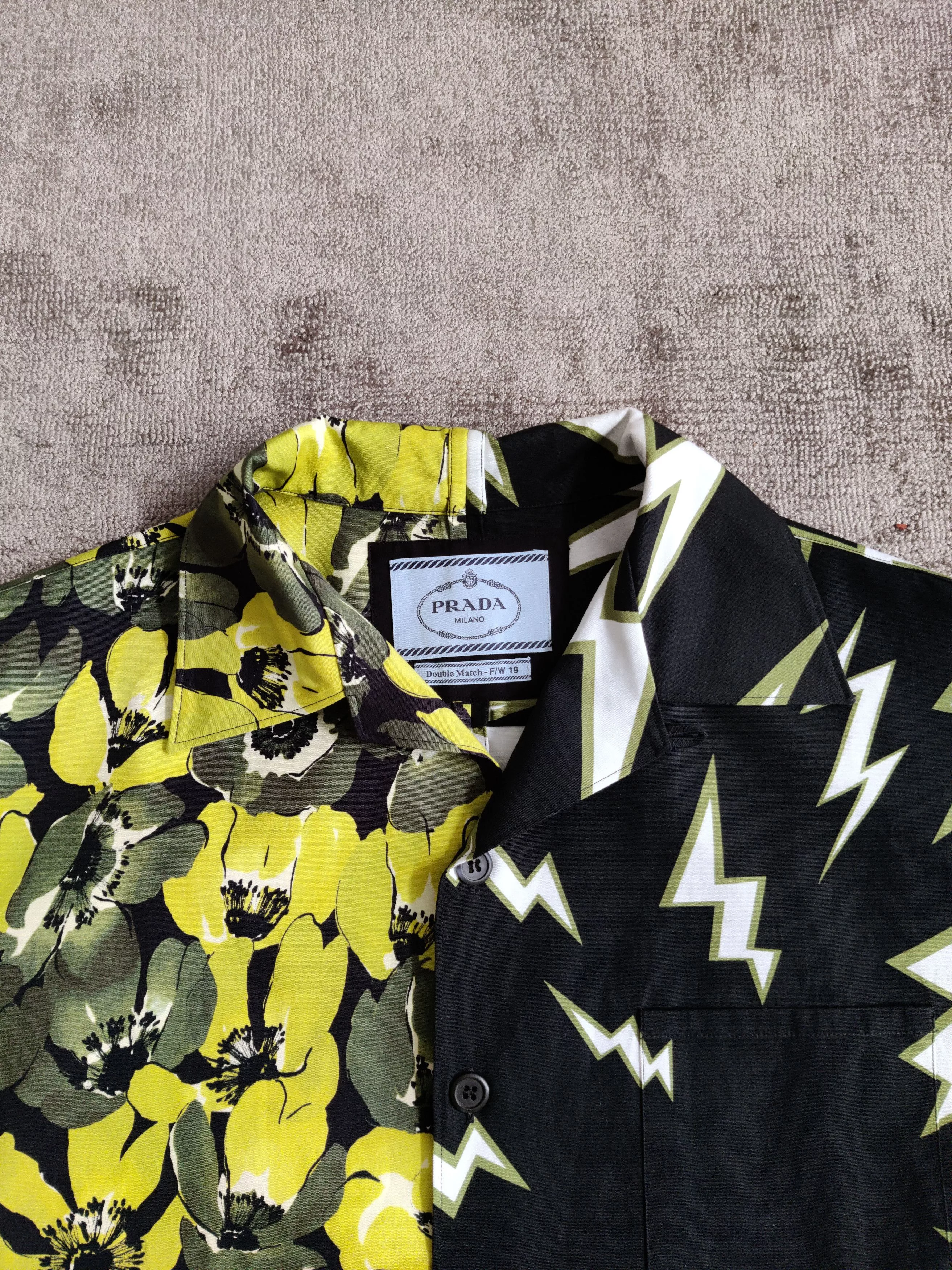 Prada Shirts Button Ups Prada Double Match Bolt Flower Shirt Black