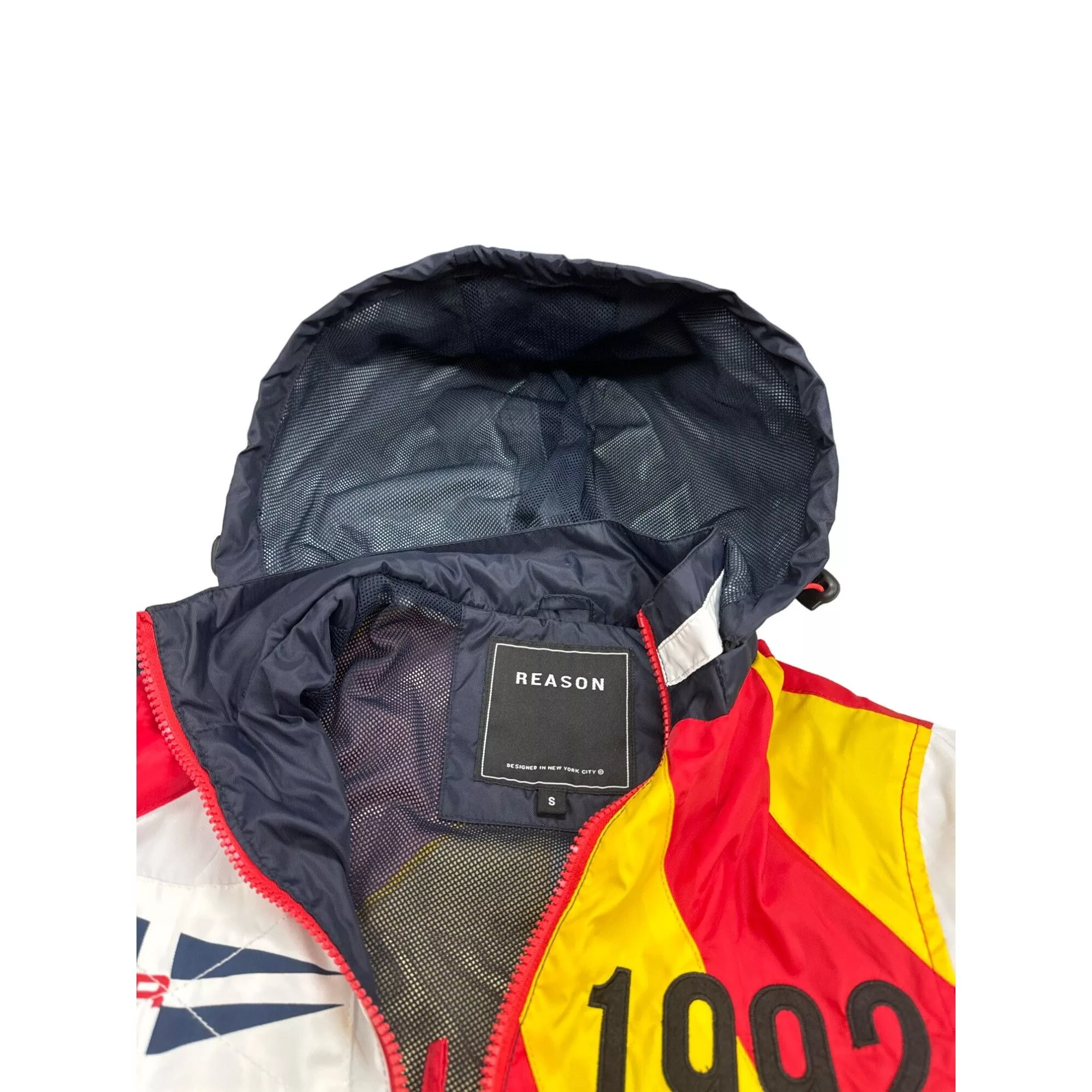 Reason Light Jackets Reason men’s blue red white yellow black windbreaker jacket Multi