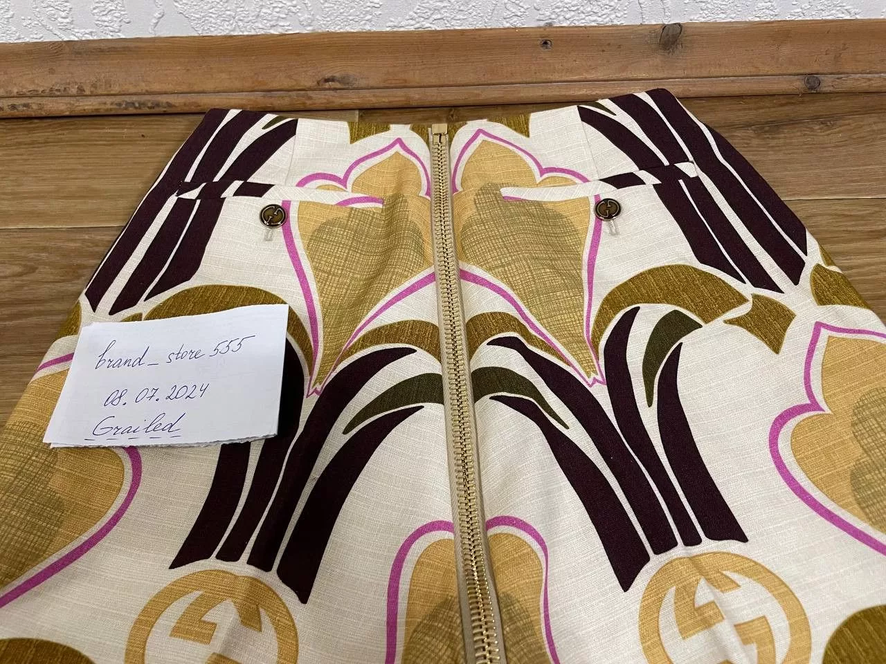 Gucci Pants Gucci INTERLOCKING G PRINT LINEN TROUSERS Multi
