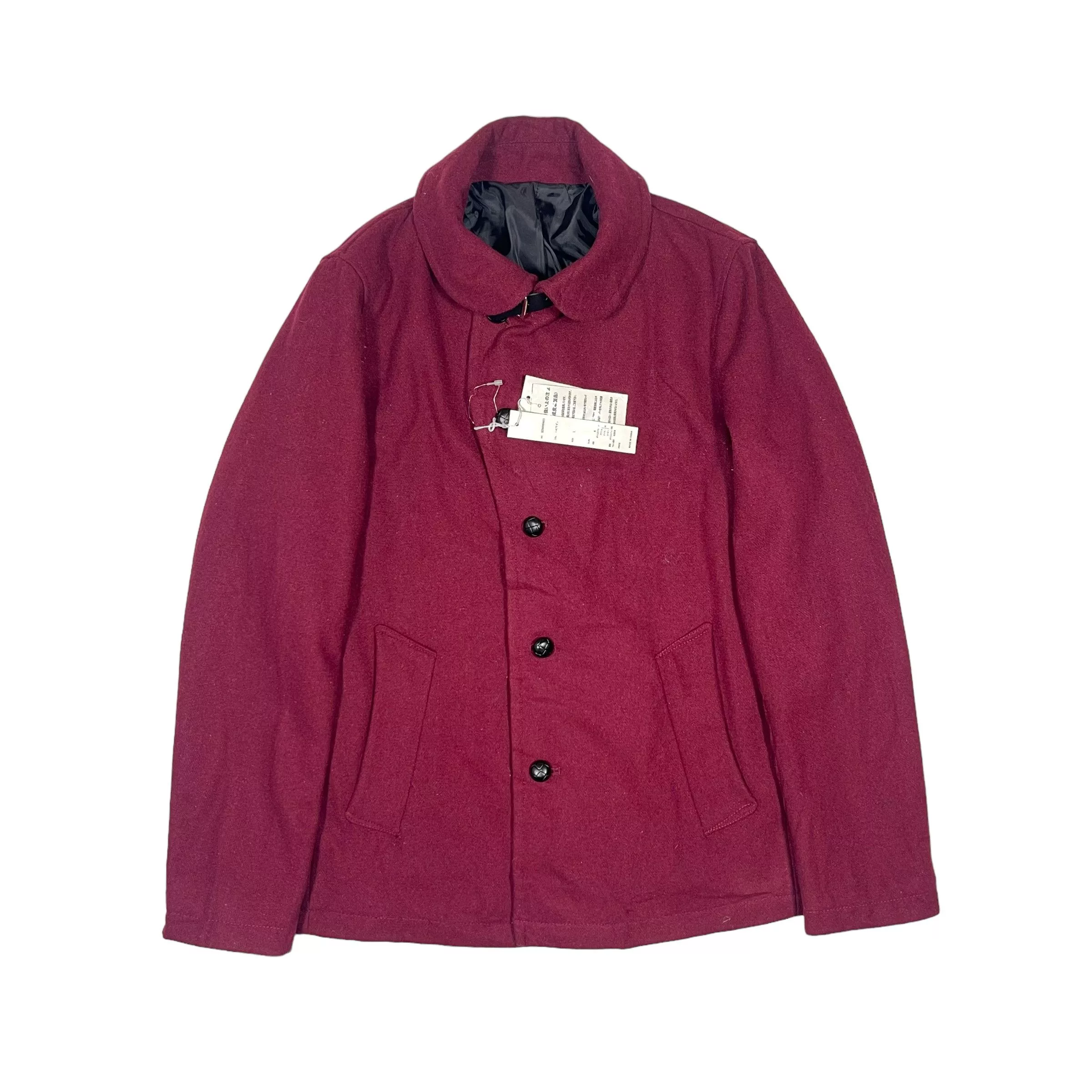 In The Attic Light Jackets In The Attic × semanticdesign Semantic Design Wool Maroon Minimalist Jacket Red