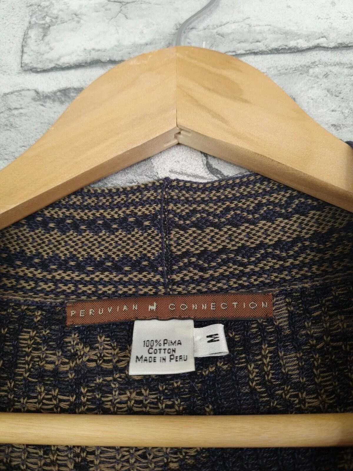 Designer Sweaters Designer Peruvian Connection Cardigan Size Medium Fit 12 14 Brown