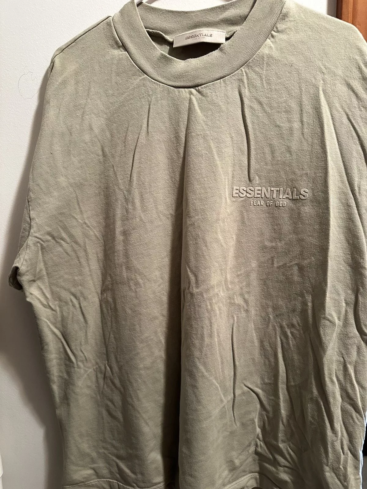 Essentials Short Sleeve T Shirts Essentials × Fear of God × Vintage Olive Essentials Fear of God T-shirt Green