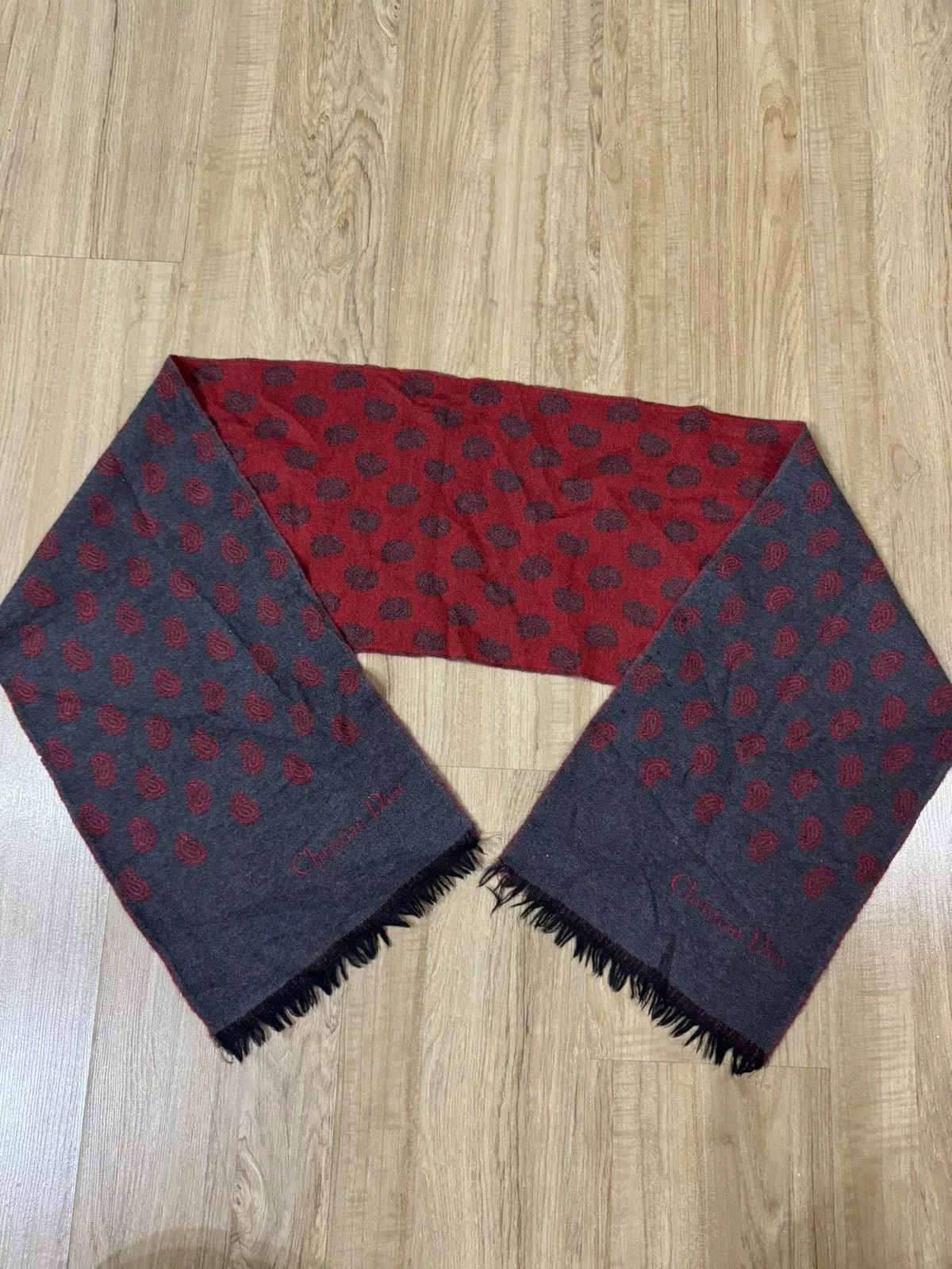 Dior Scarves VINTAGE CHRISTIAN DIOR MAFLA Red