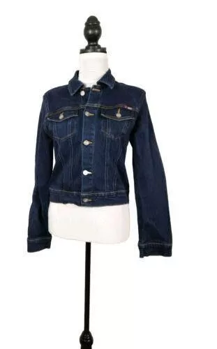 Designer Jackets Designer BONGO Denim Jacket Size Medium Cotton Button Up Long Sleeve Blue