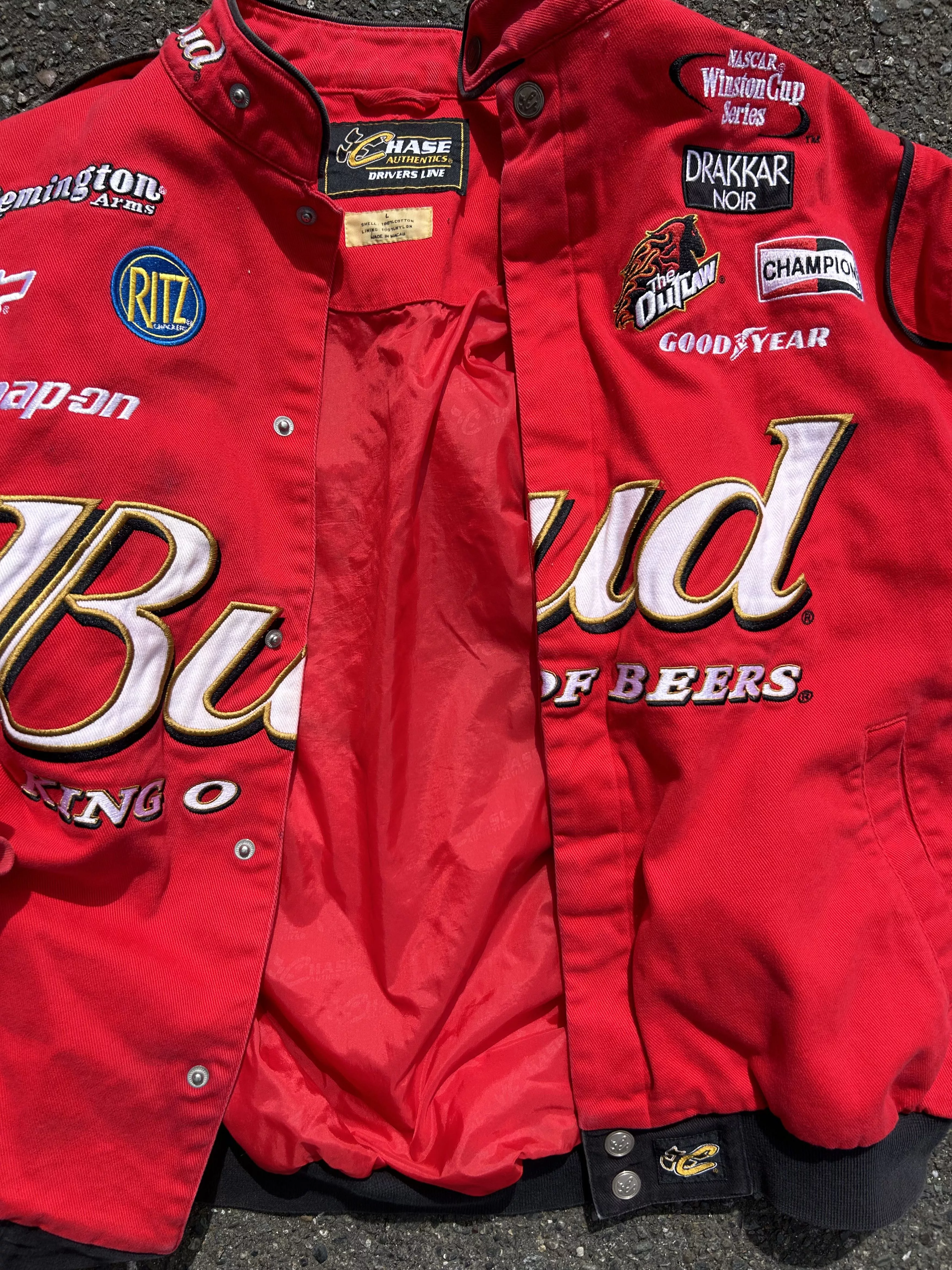 Budweiser Bombers Budweiser × NASCAR Budweiser Vintage Racing Jacket Red
