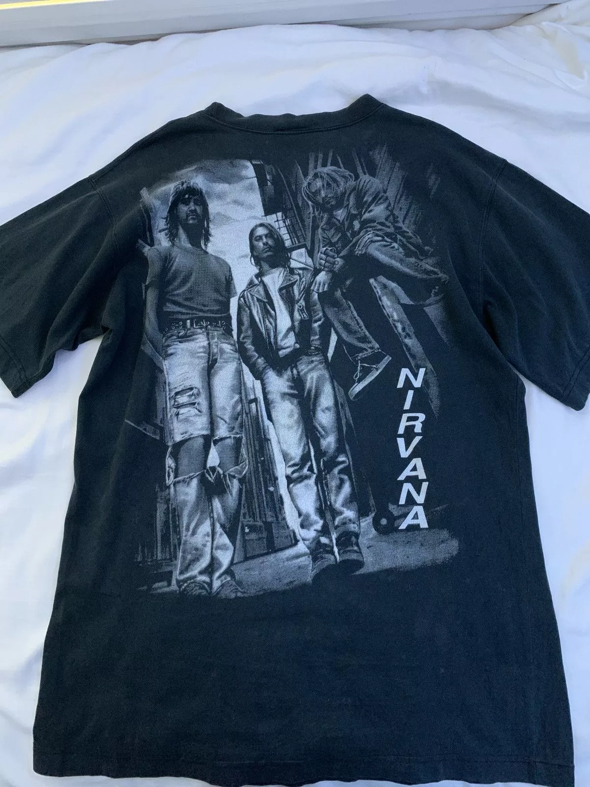 Nirvana Short Sleeve T Shirts Vintage Nirvana 1997 tee Black