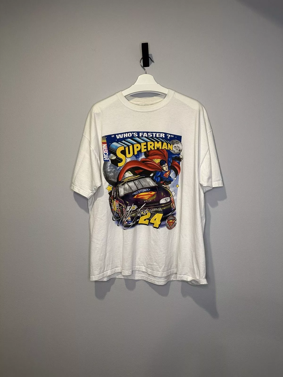 Chase Authentics Short Sleeve T Shirts Chase Authentics NASCAR - Superman Vintage T-Shirt White