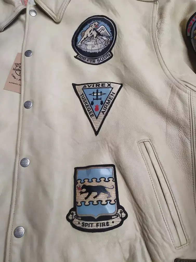 Avirex Leather Jackets AVIREX NYC LIMITED EDITION VARSITY 1941-2000 LEATHER JACKET Gray Sportswear