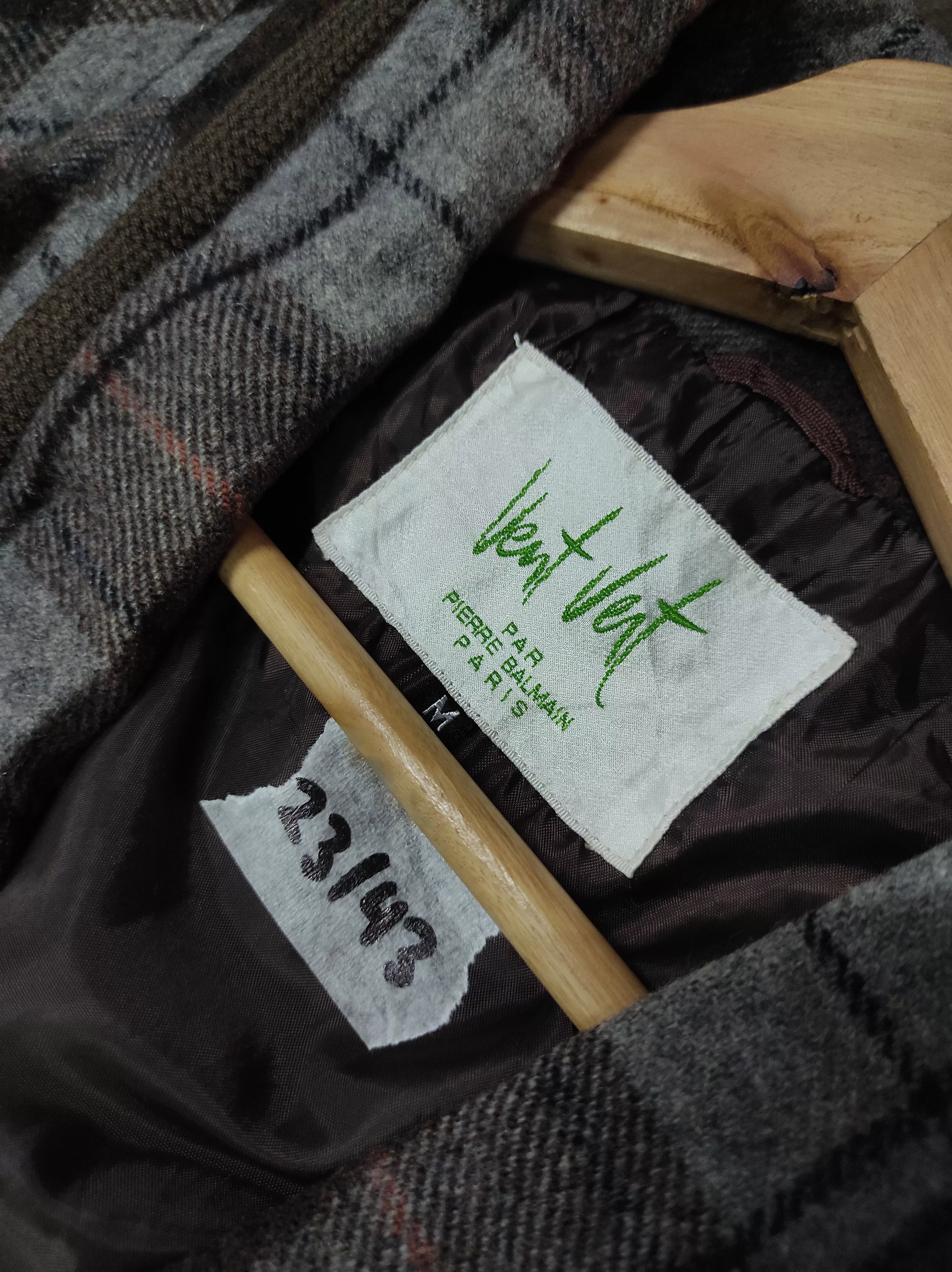 Pierre Balmain Cloaks Capes VENT VENT PAR PIERRE BALMAIN PARIS PLAID ROBE JACKET Multi Vintage