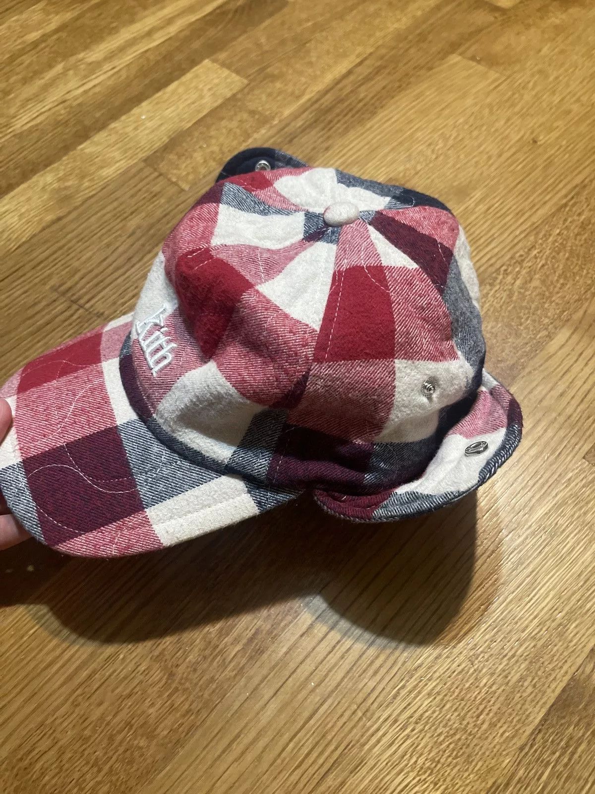 Kith Hats Kith Quilted Patchwork Ear Flap Cap Red