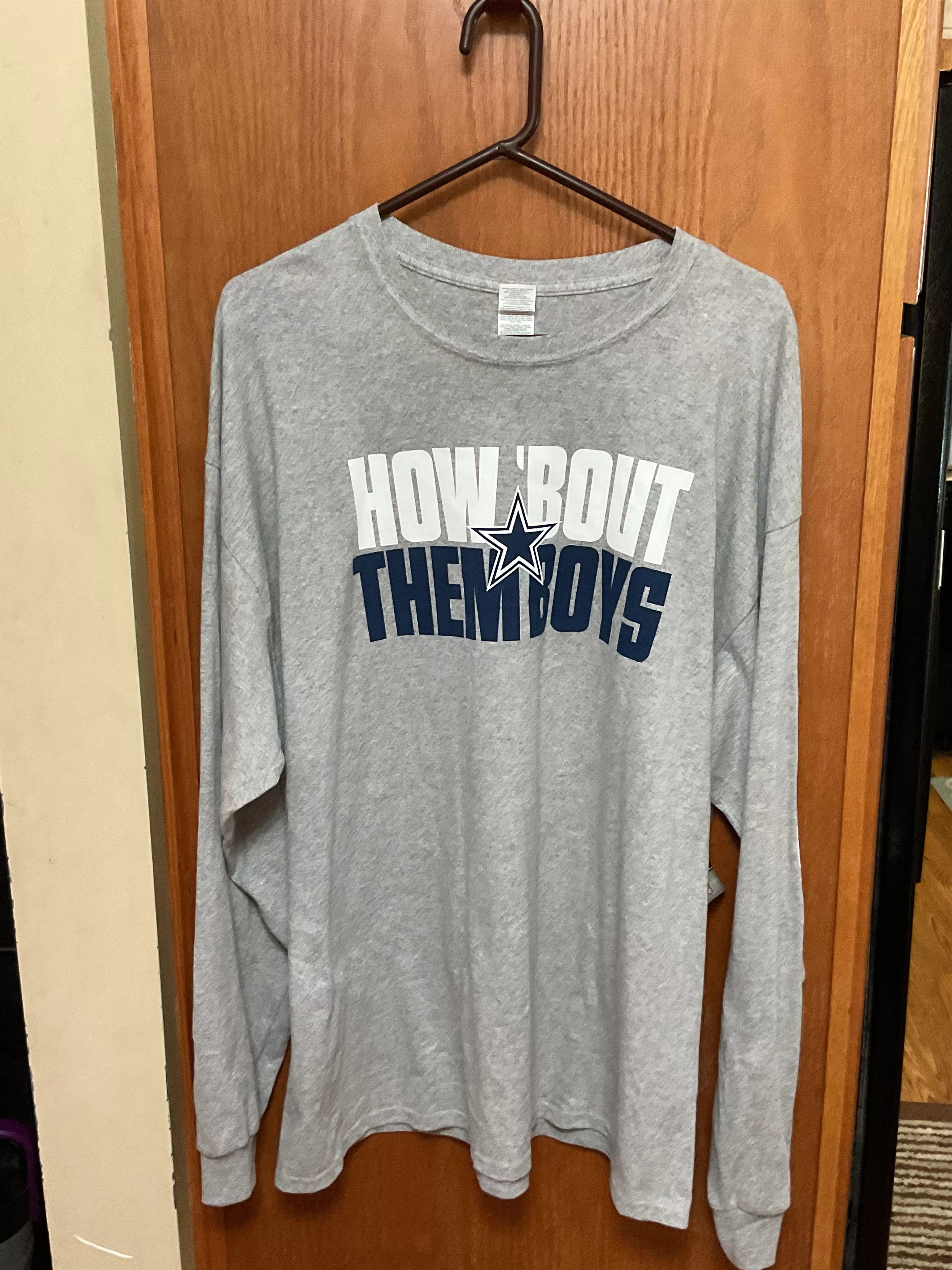 Gildan Long Sleeve T Shirts Gildan × NFL Dallas Cowboys Long Sleeve Tshirt Gray