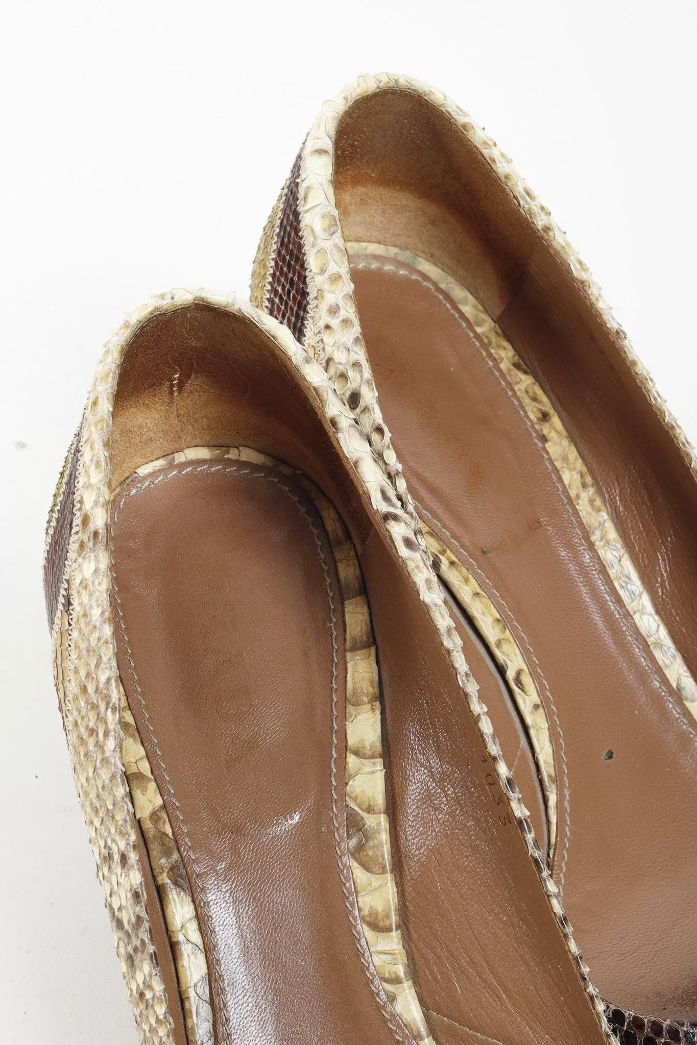 Prada Heels Prada Brown Patchwork Python D'Orsay Pumps Multi