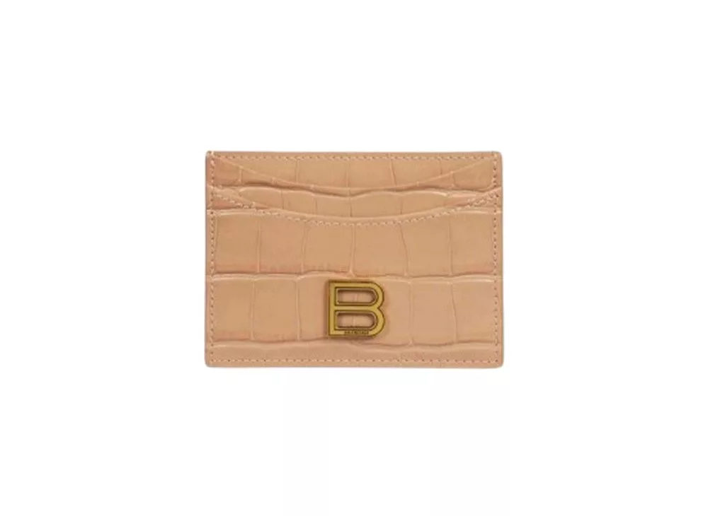 Balenciaga Wallets Balenciaga o1mt1gz0724 Size: OS / Hourglass Card Holder in Nude Beige Multi
