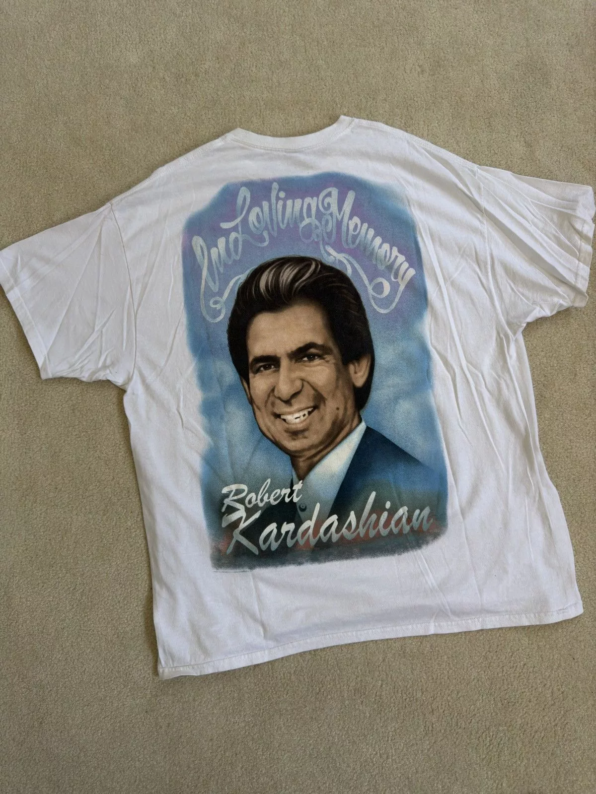Kanye West Short Sleeve T Shirts Kanye West In loving memory tee White