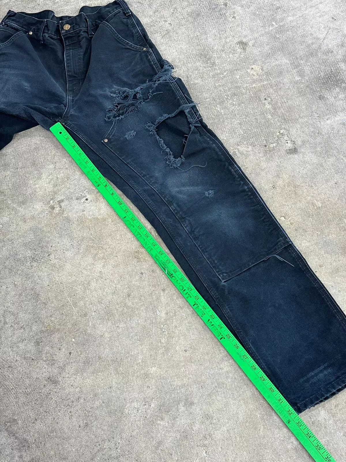 Carhartt Casual Pants Carhartt × Vintage Vintage Y2K 00s Carhartt Thrashed Distressed Double Knees Black Streetwear