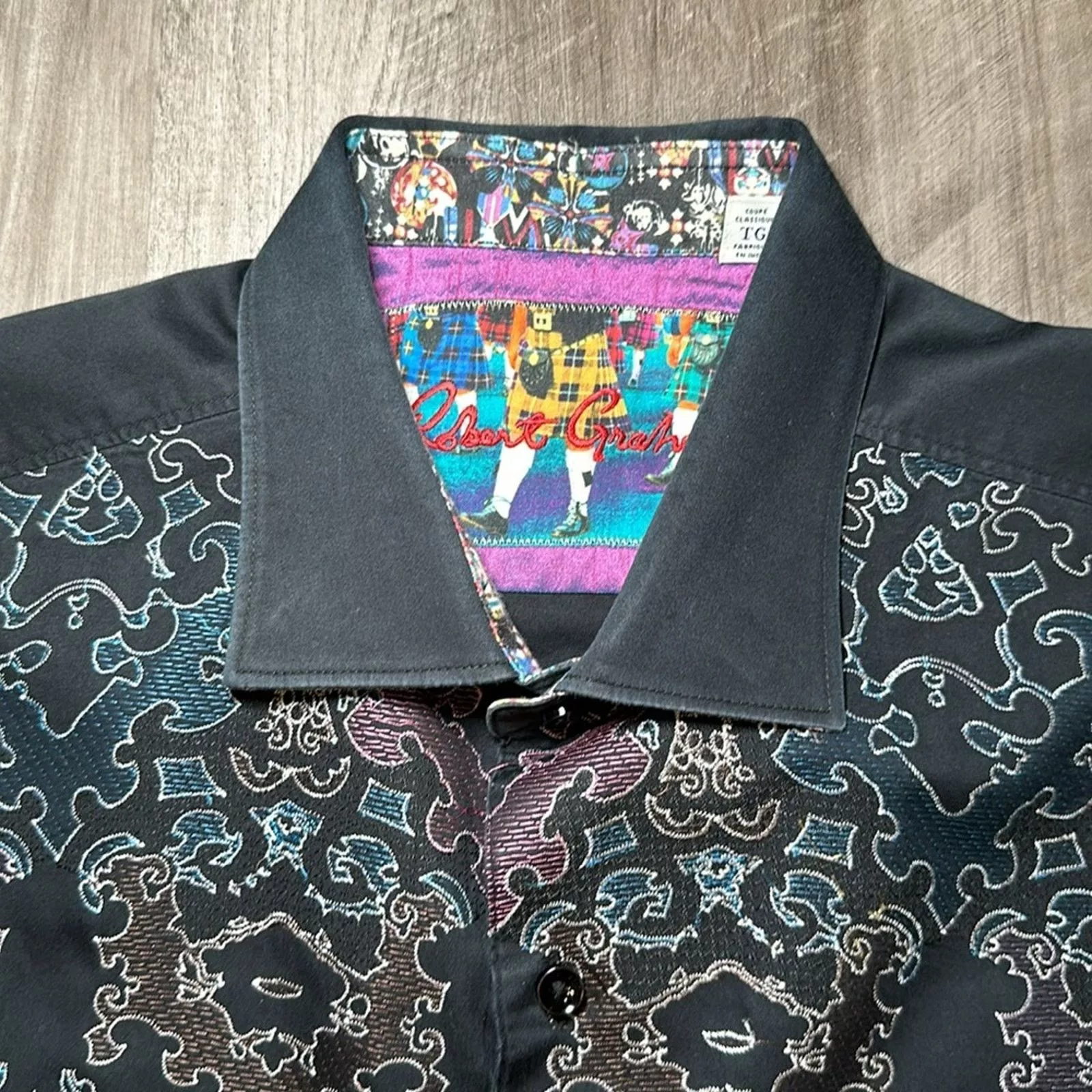 Robert Graham Shirts Button Ups Robert Graham Cumbernauld Printed Long Sleeve - XL Black