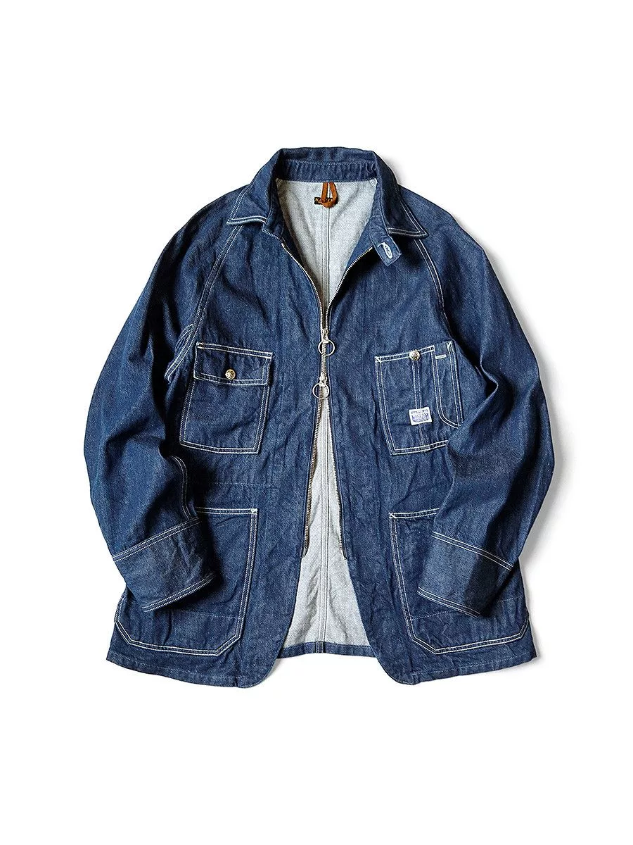 Kapital Denim Jackets kapital 11.5oz denim ZIPPER coverall jacket Blue