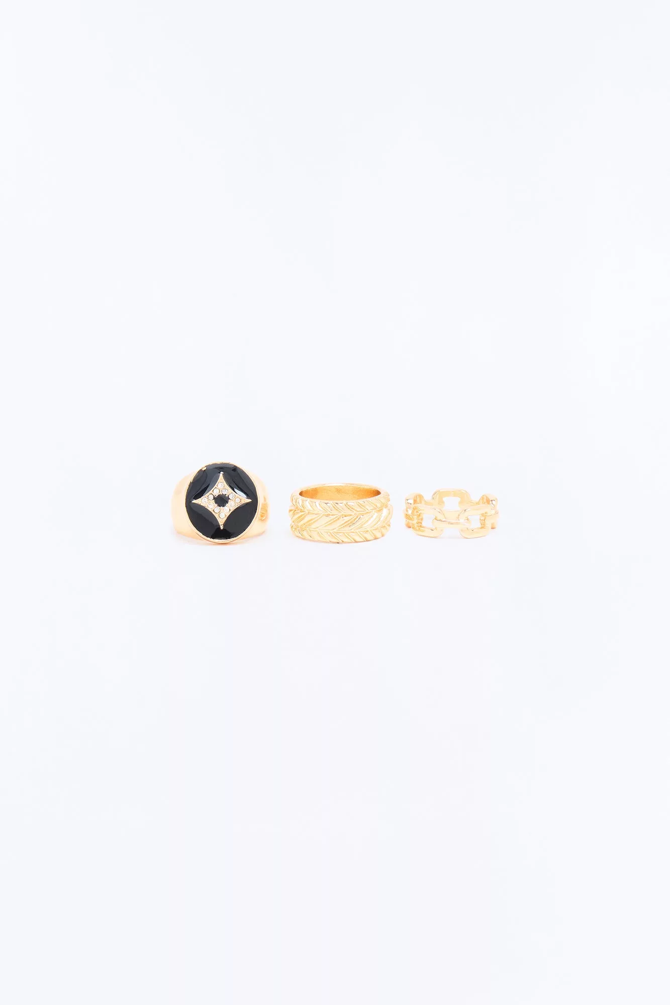 Woven Starlight Ring Set - Gold