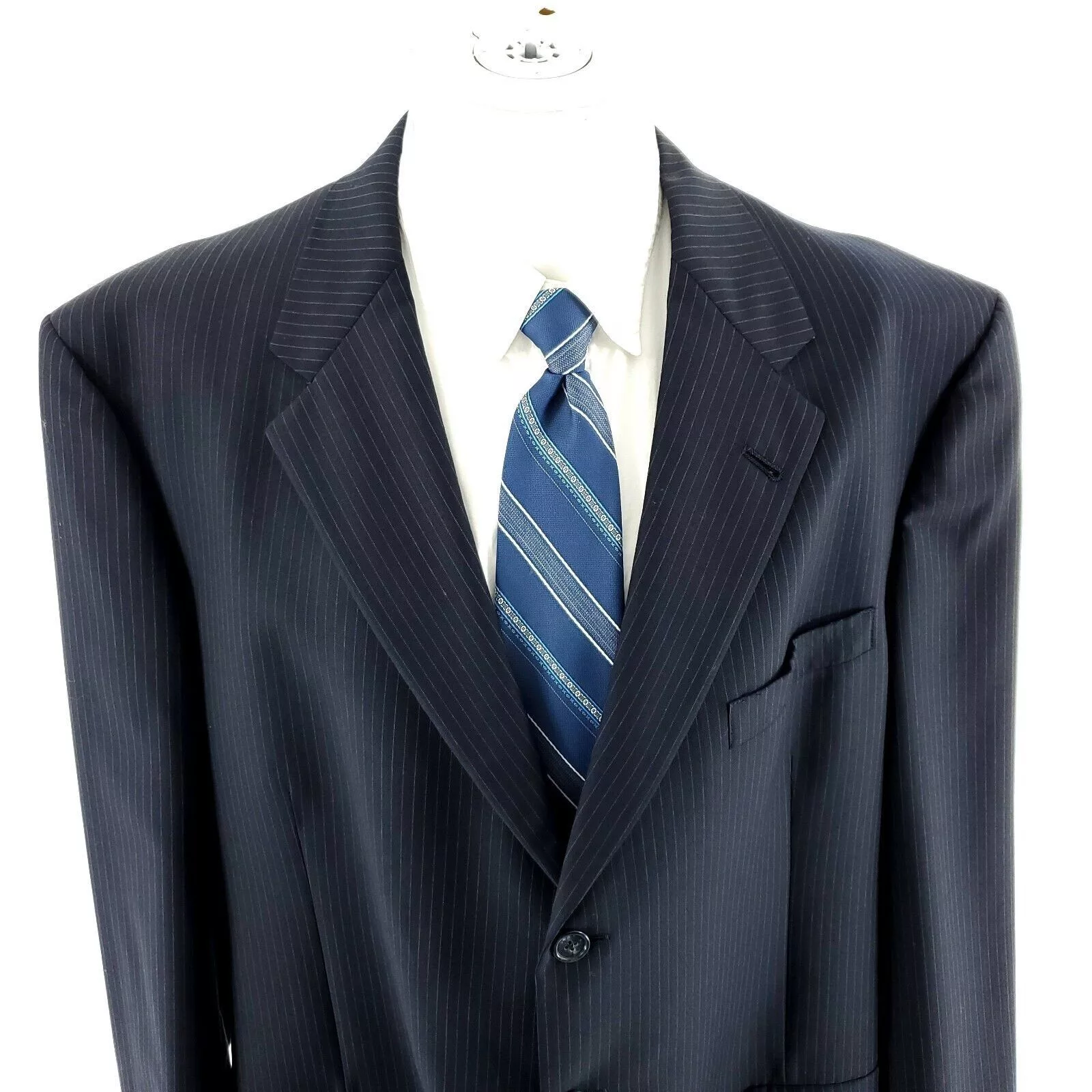 Hart Schaffner Marx Blazers DAMAGED Hart Schaffner Marx Wool 3 Button Suit Jacket 46L Bl Blue