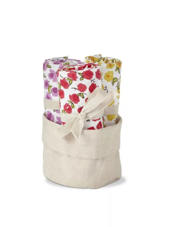 Multi Spring Bud Dishtowel S/3 In Bin