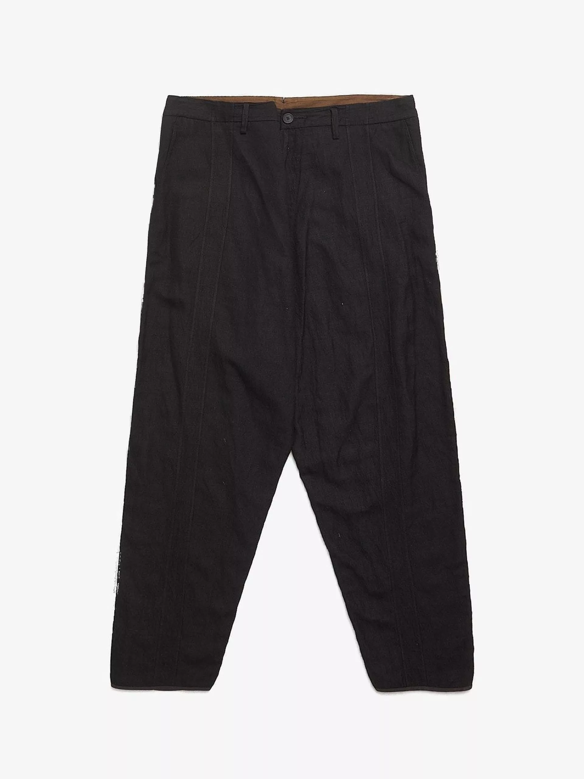 Ziggy Chen Casual Pants Ziggy Chen Black Panel Wool Blend Trousers