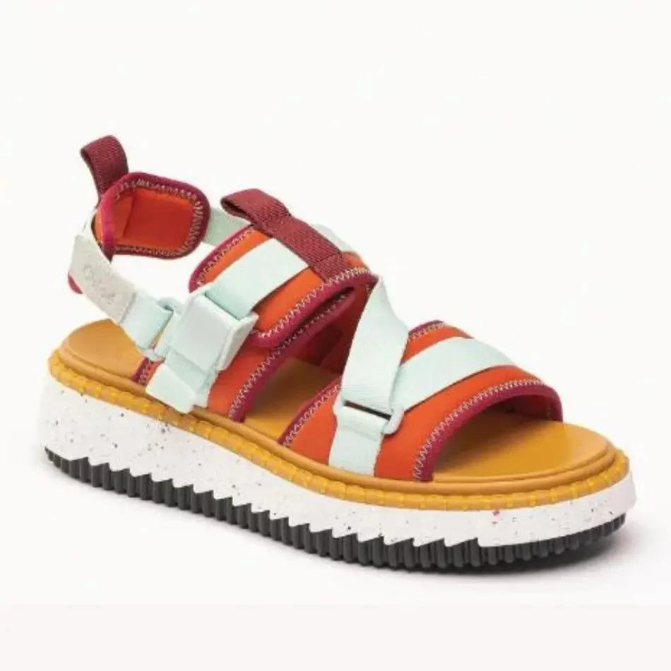 Chloe Sandals Chloe o1loc1c0624 CHC22 Lilli Flat Sandals in Multicolor