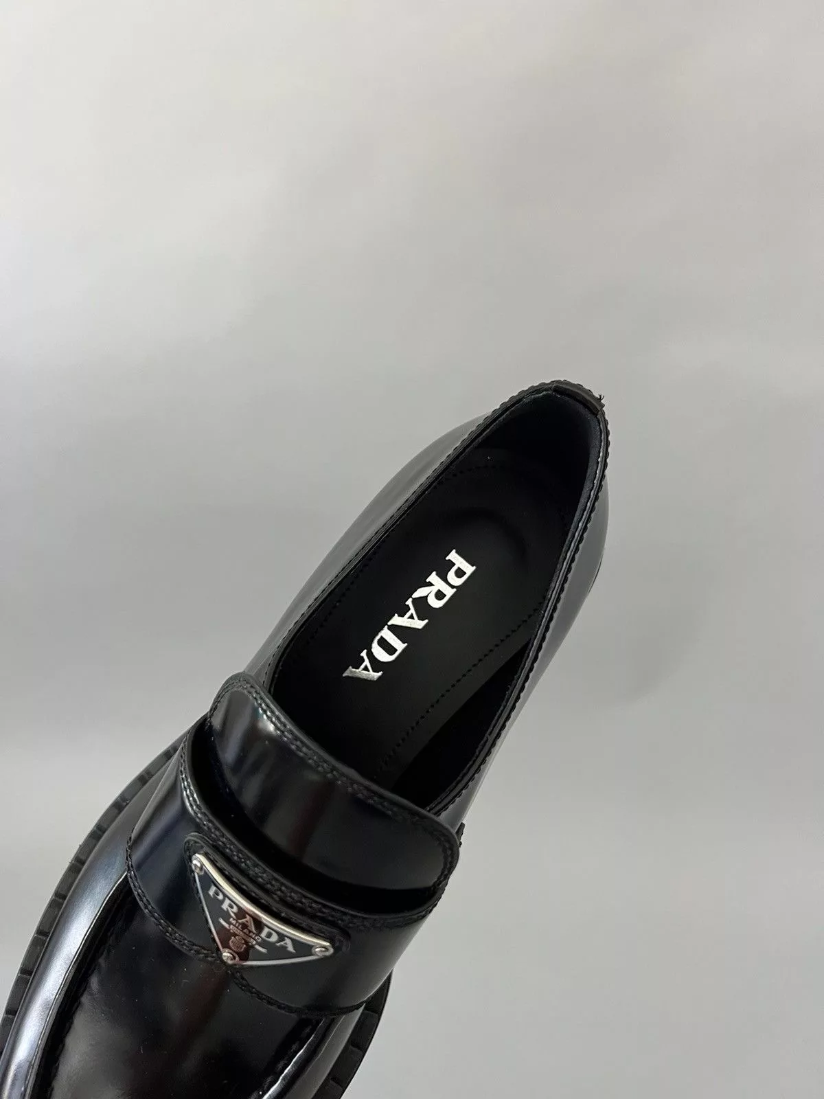 Prada Flats Prada Brushed Loafers Black