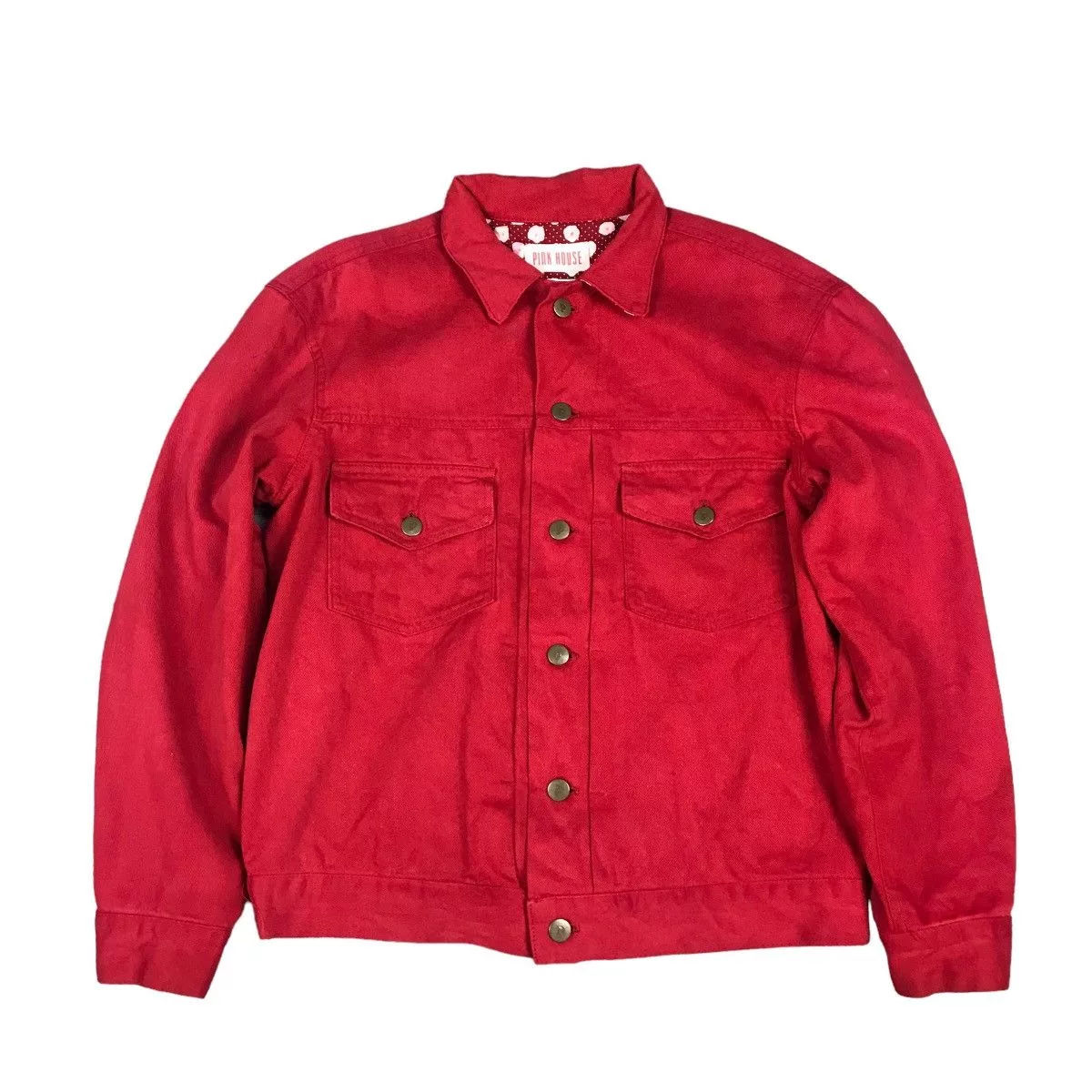 Japanese Brand Denim Jackets Japanese Brand × Pink House PINK HOUSE TYPE 2 STYLE DOUBLE POCKET JACKET Red