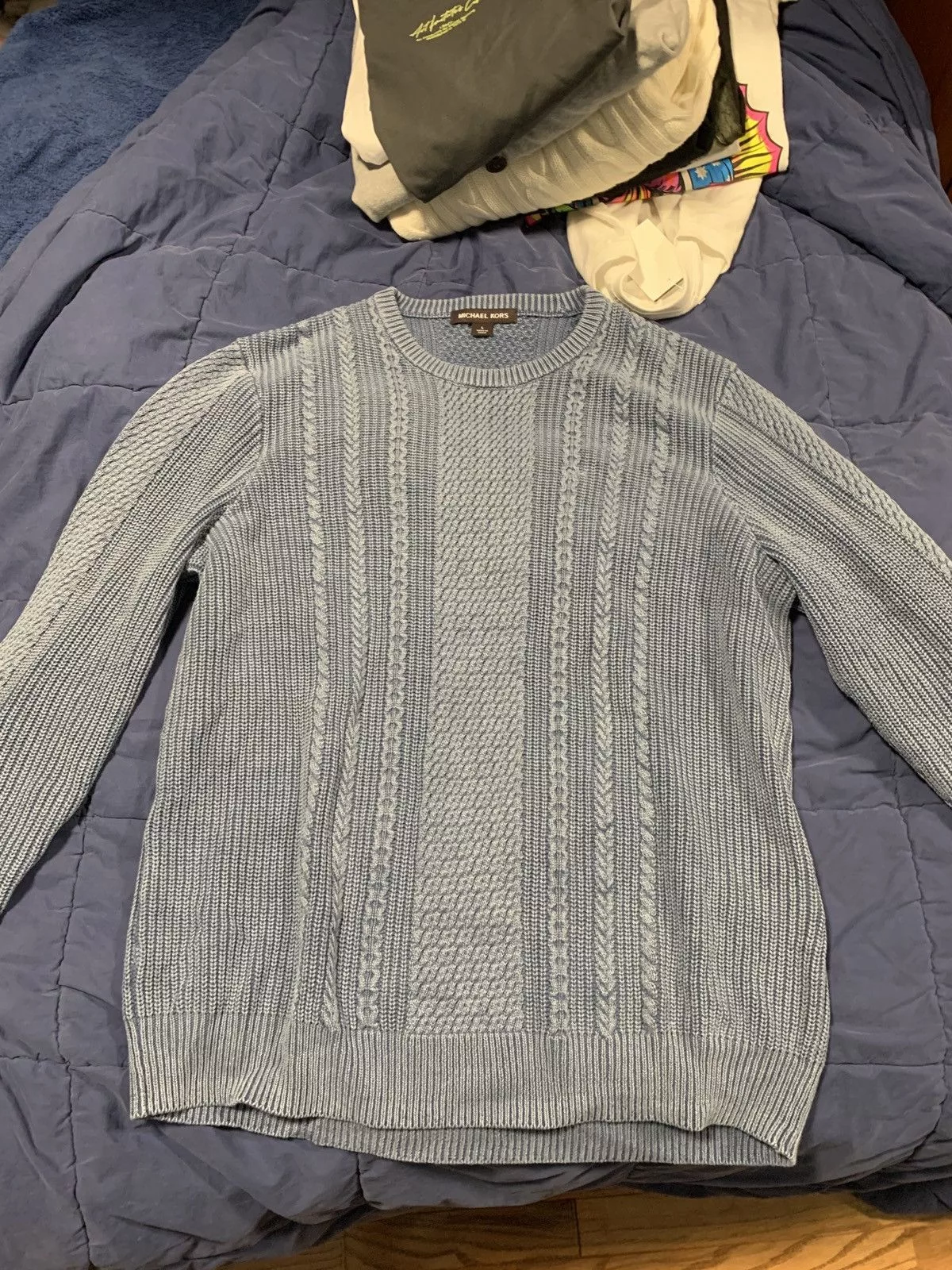 Michael Kors Sweaters Knitwear Michael Kors Cable Knit Sweater Blue